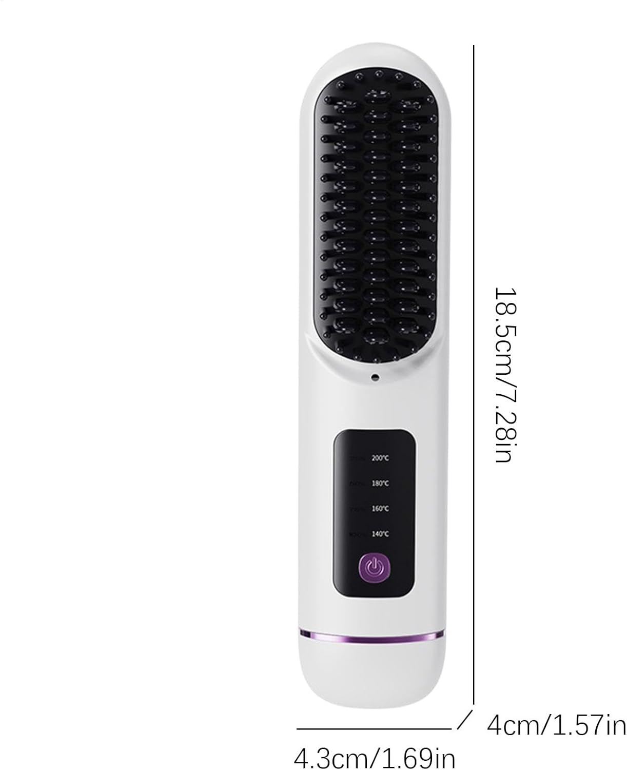 Portable Hair Straightener Brush - Lightweight Straightener Brush | Cordless Straightener Brush 4 Adjustable Temperature USB Straightening Comb for Home and Travel