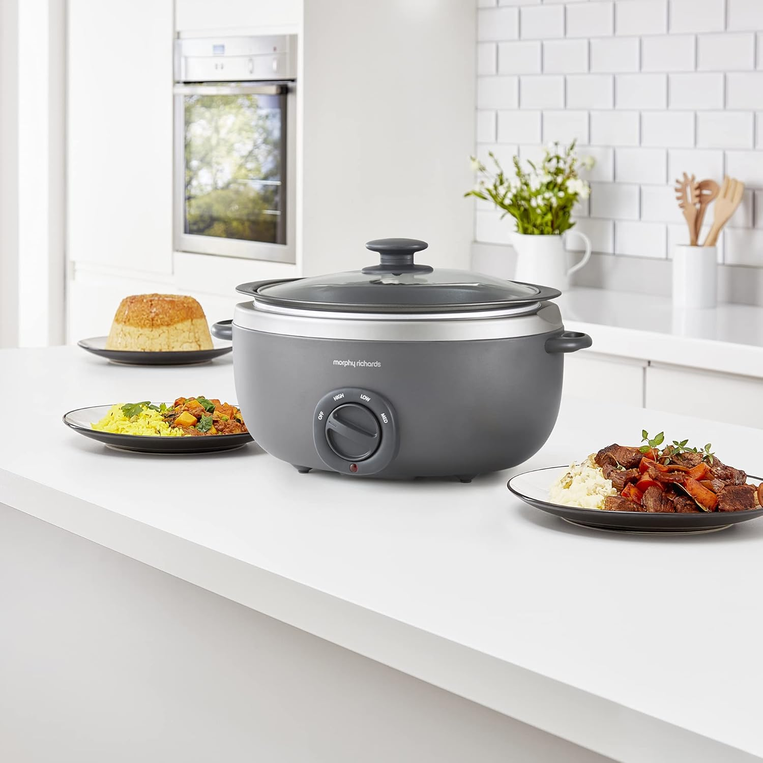 Morphy Richards 461022 Slow Cooker, Aluminium, 240 W, 6.5 Liters, Titanium image number 3