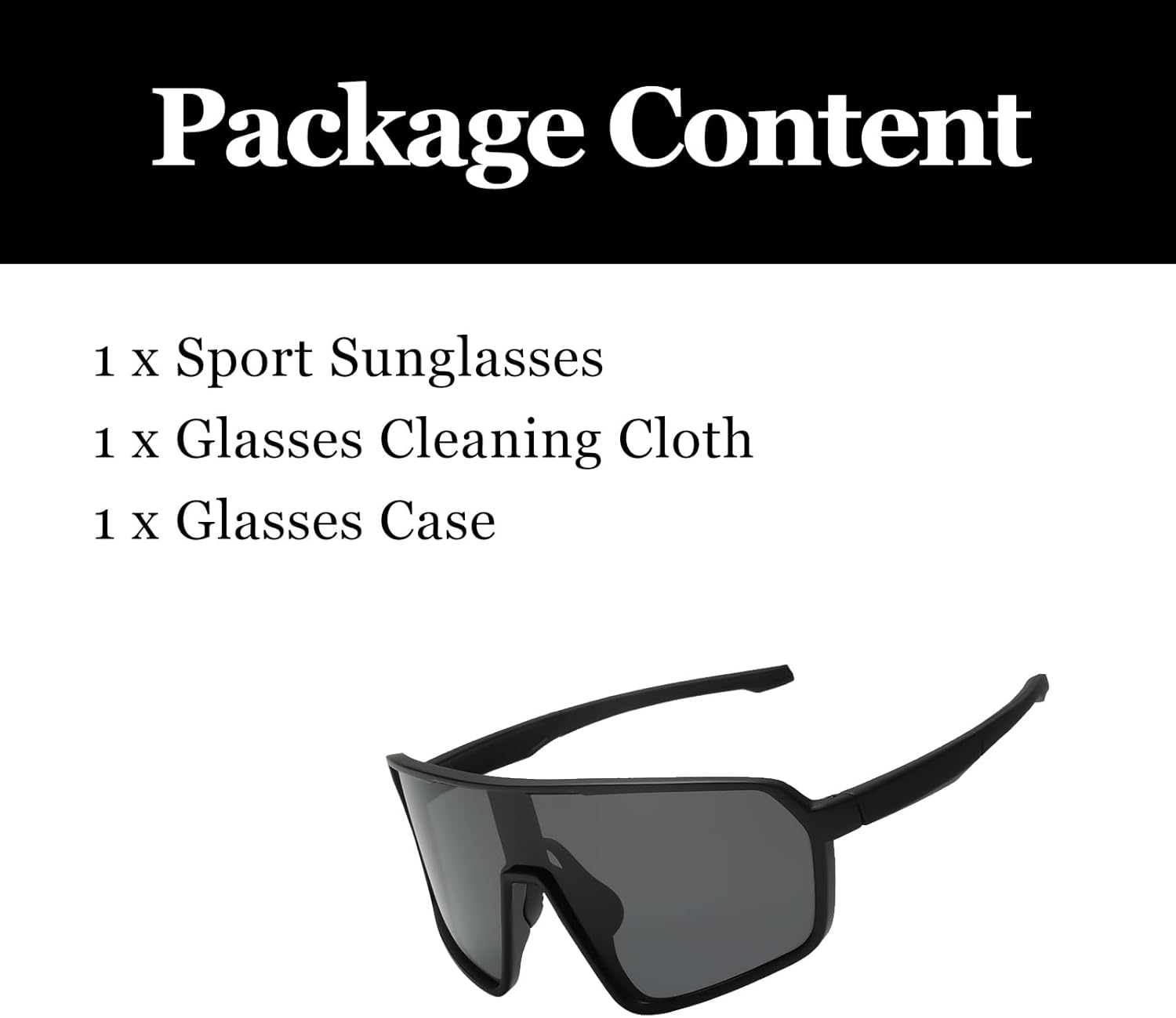 LJCZKA Oversized Sports Sunglasses for Women Men Square Cycling Eyewear for Running Driving Outdoors with UV400 Protection - Black Grey image number 3