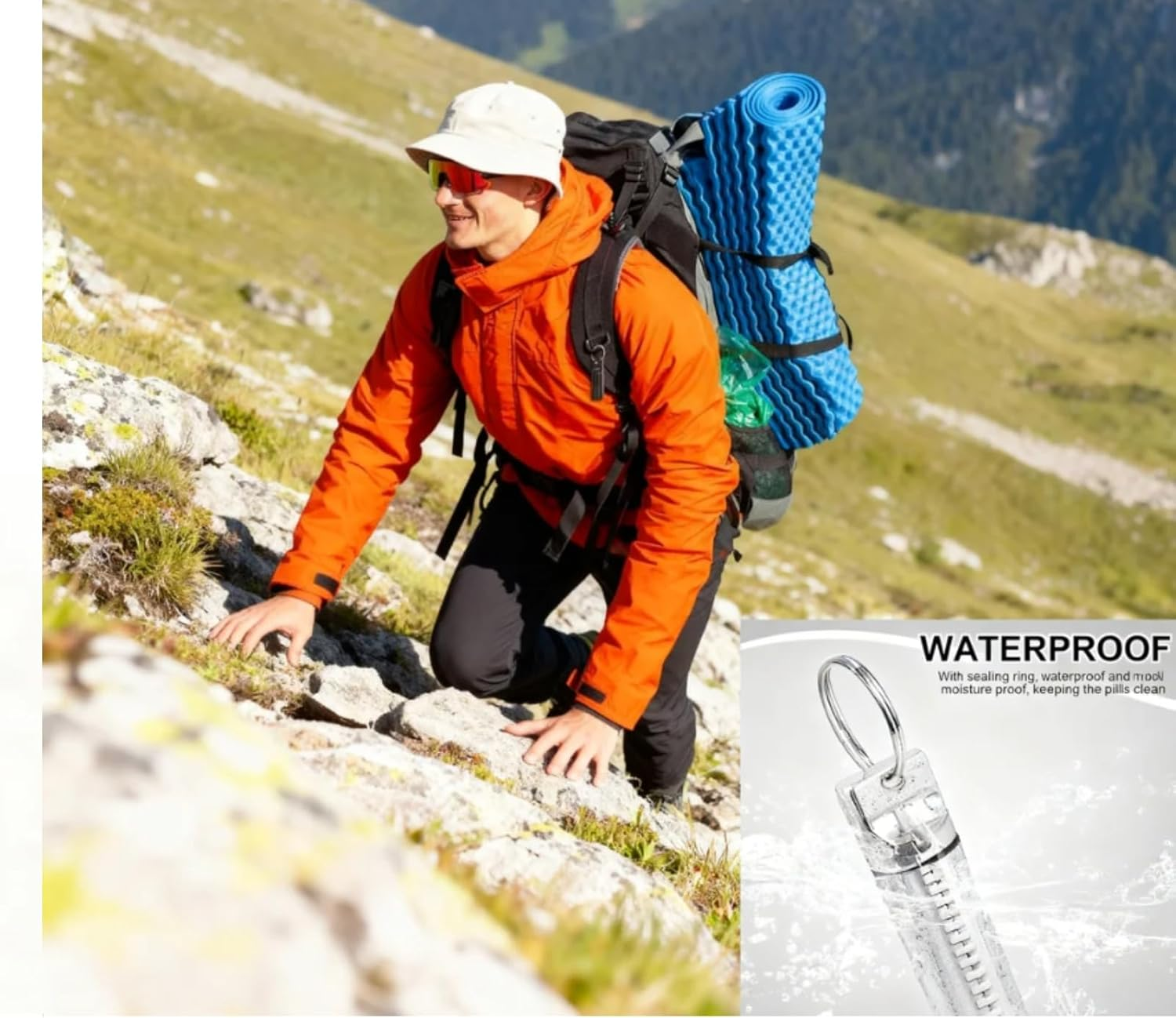 Portable Aluminium Pill Holder Keychain, Mini Medicine Container, 2-Pack Black & Silver, for Purse, Waterproof Metal Pill Holder Medicine Bottle, Outdoor Camping Travel image number 2