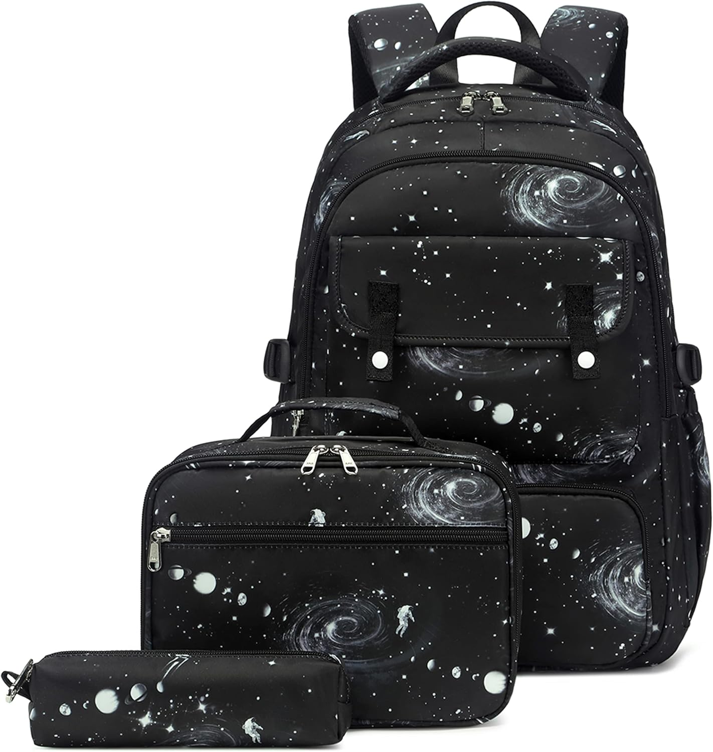 Galaxy-Print School-Bag Backpack for Boys Middle-School Elementary Bookbag