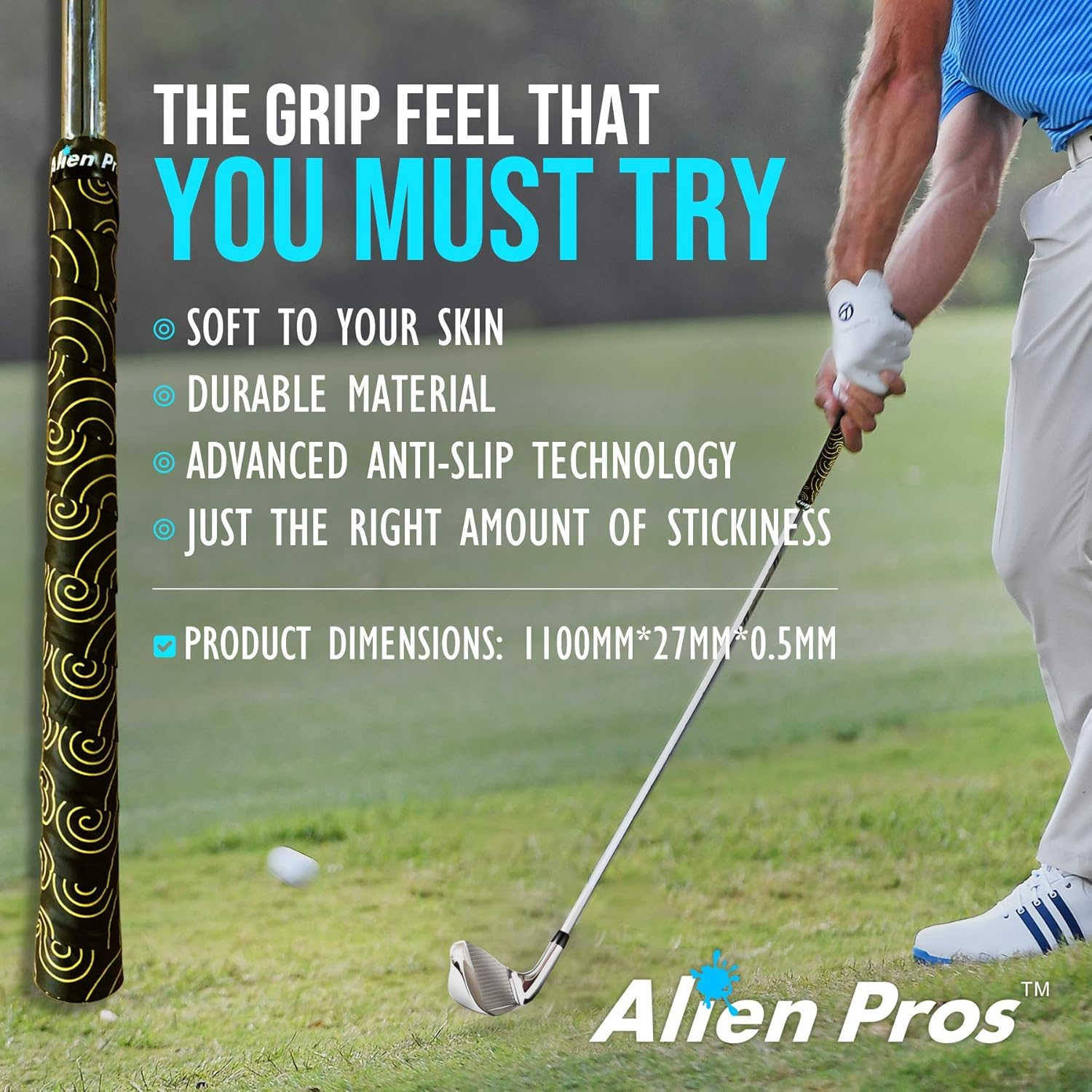 Alien Pros Golf Grip Wrapping Tapes - Innovative Golf Club Grip Solution - Enjoy a Fresh New Grip Feel in Less than 1 Minute image number 3