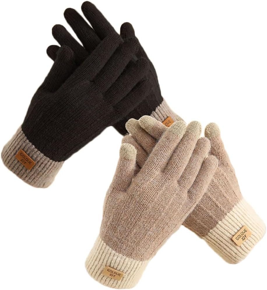 Winter Gloves Women Touchscreen Warm Cold Weather Gloves Ladies - Black image number 5