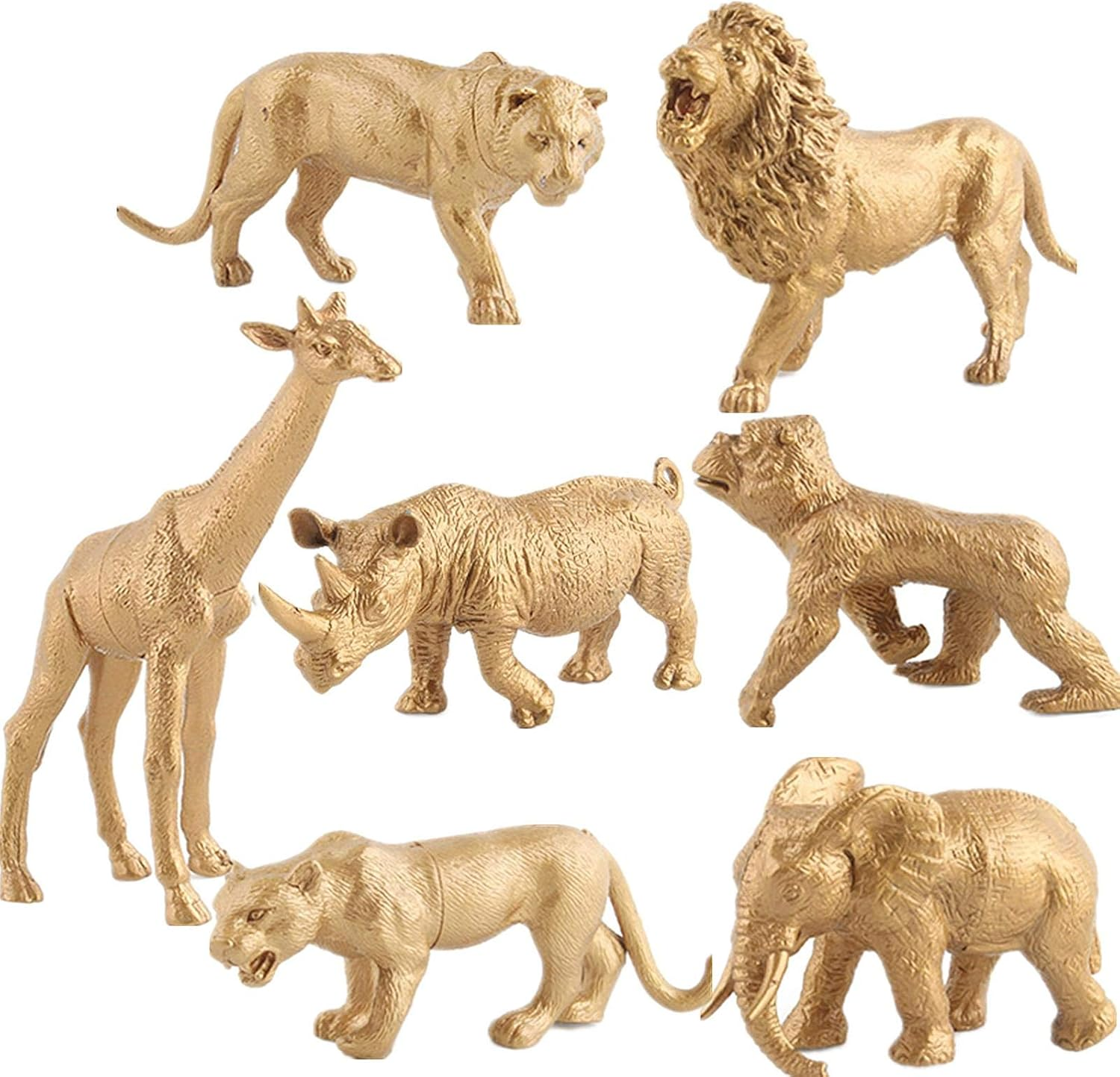 AUCOOMA Safari Animals Figures, Gold Wild Animals Figures Animals Toy for Kids, Toddlers image number 6