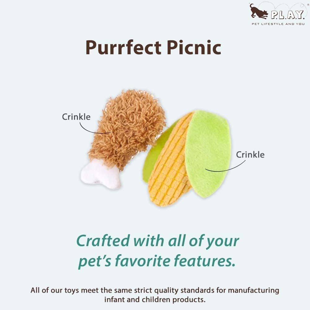P.L.A.Y. Pet Lifestyle and You - Plush Toy for Cats with Catnip - Feline Frenzy - Purrfect Picnic image number 1