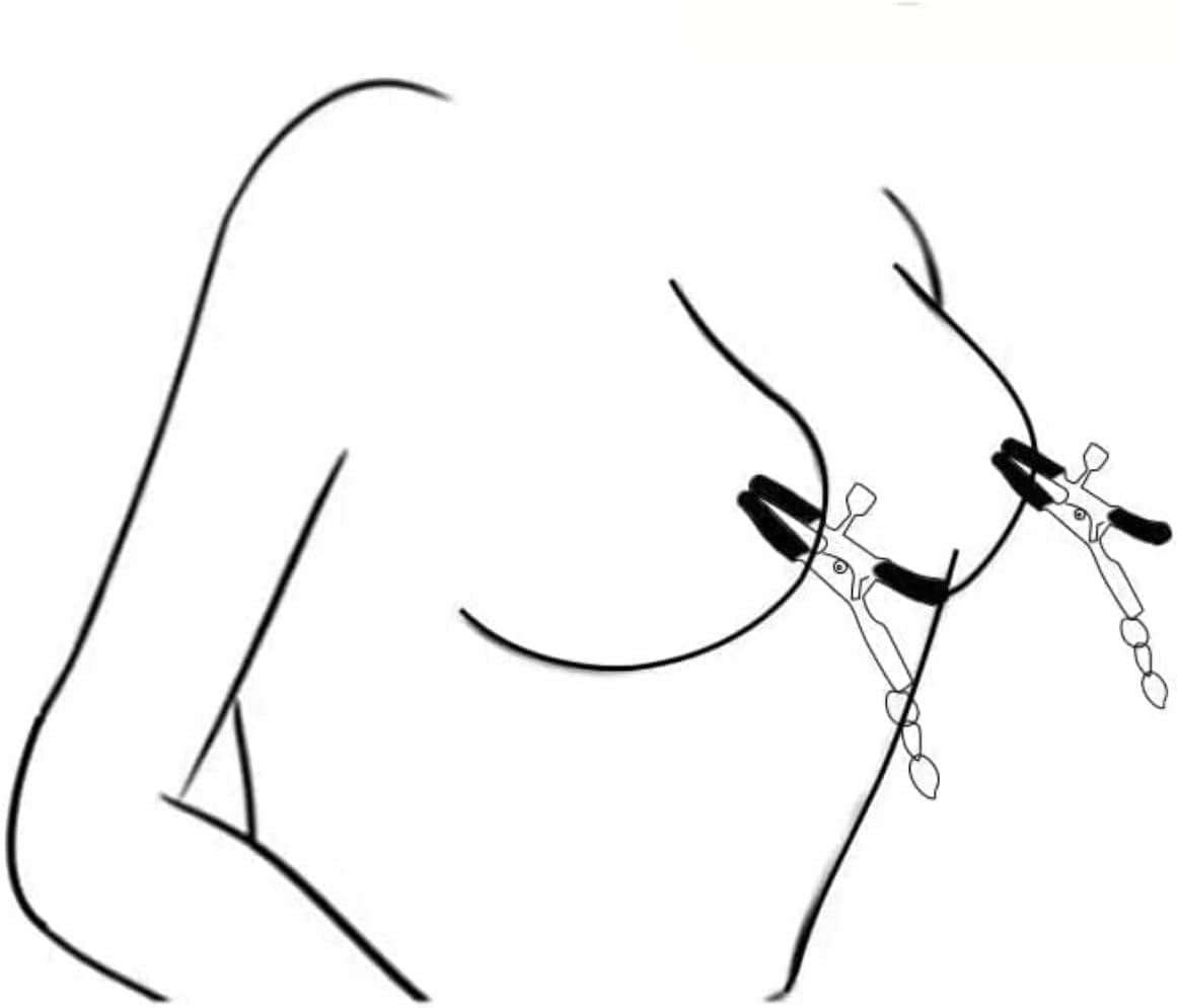 Nipple Suckers and Nipple Clamps Clips Stainless Steel Non Piercing Nipple Rings Decorative Clip for Women Adjustable Pressure Breast Clamps for Adult Pleasure Toys (Red) image number 1