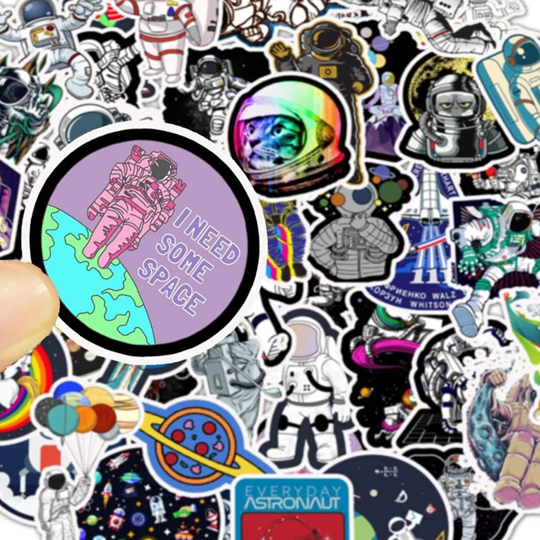 Astronaut NASA Space Explorer Stickers 50 Pcs, Vinyl Waterproof Universe Cosmic Planet Sticker Decals for Water Bottle Laptop Guitar Skateboard Car Bike Bumper Suitcase Luggage for Adults Teens Kids image number 2