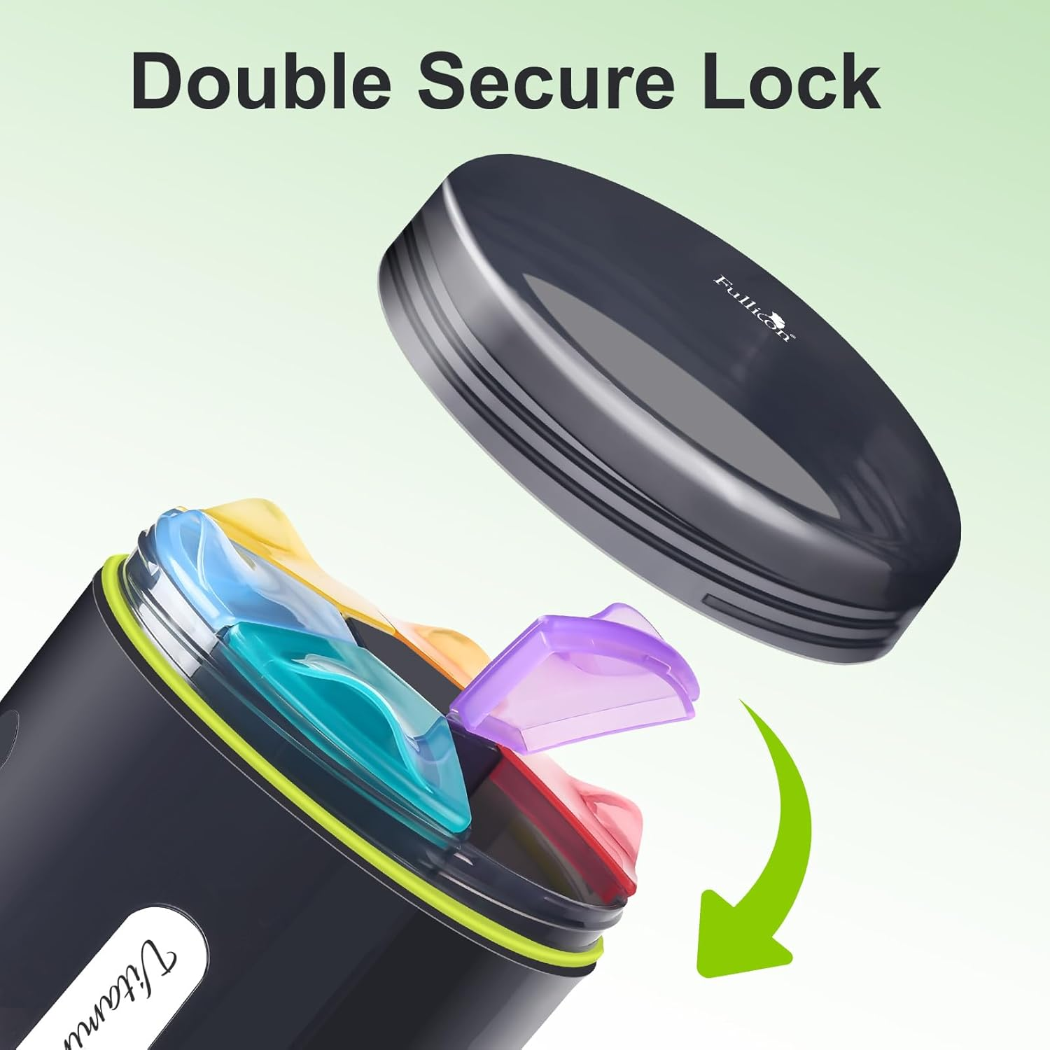 Fullicon Detachable Travel Pill Organiser, Moisture Proof 7 Day Extra Large Pill Box Organizer, Spill Proof Pill Case, Secure Medicine Organizer, Portable Pill Dispenser (Black) image number 5