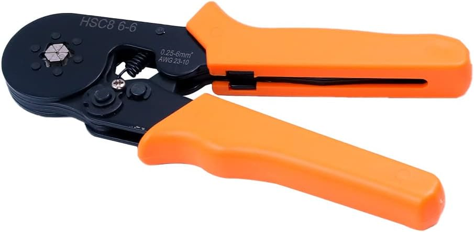 ZONADA Adjustable Ratcheting Ferrule Hexagonal Hex Crimper Pliers Tool Orange Size 0.25~6.0Mm AWG 23 &ndash; 10 image number 5