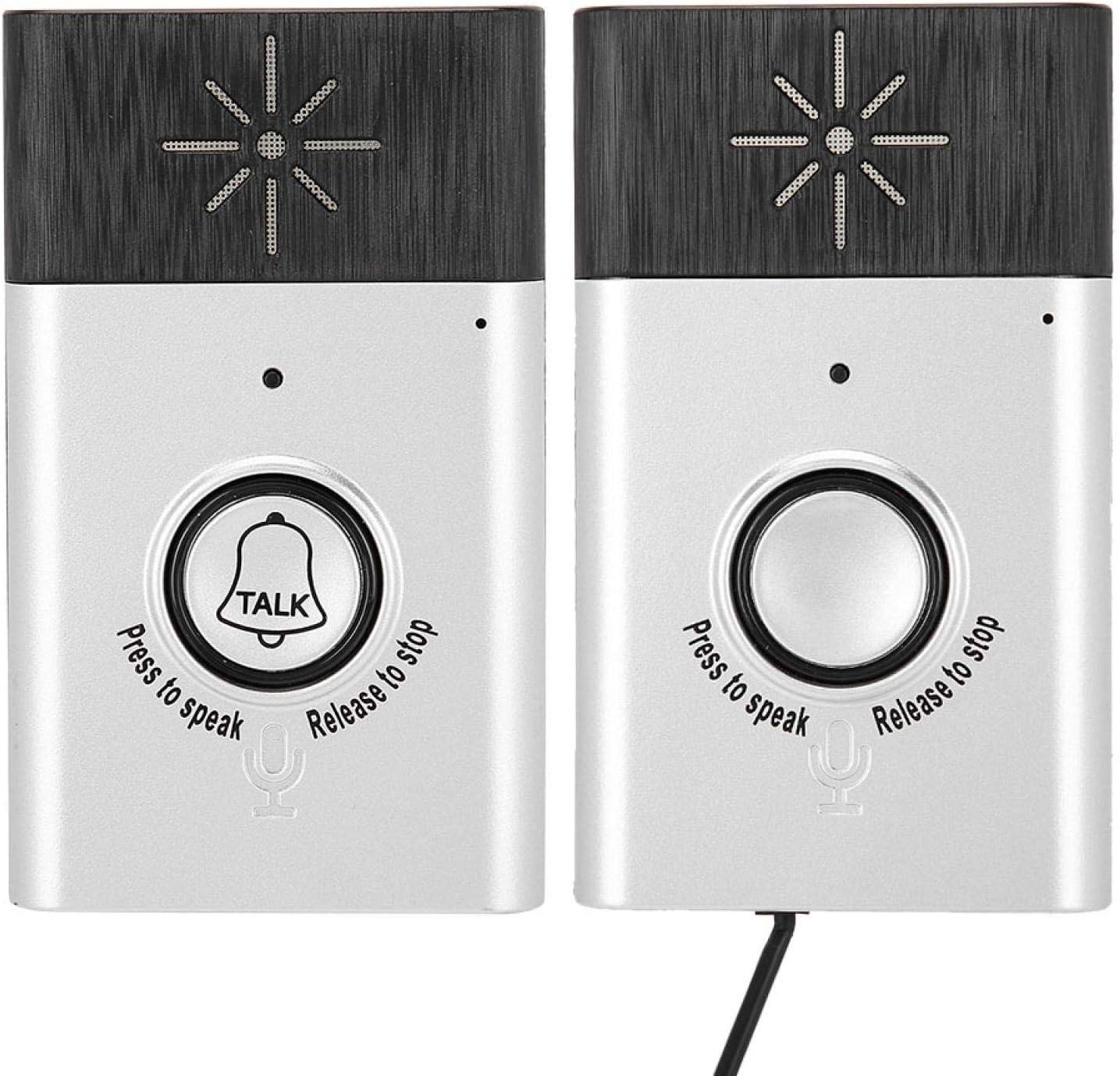 Liukouu 2.4Ghz Mini Portable Dual Way Voice Intercom Wireless Doorbell Intercom System with Doorbell