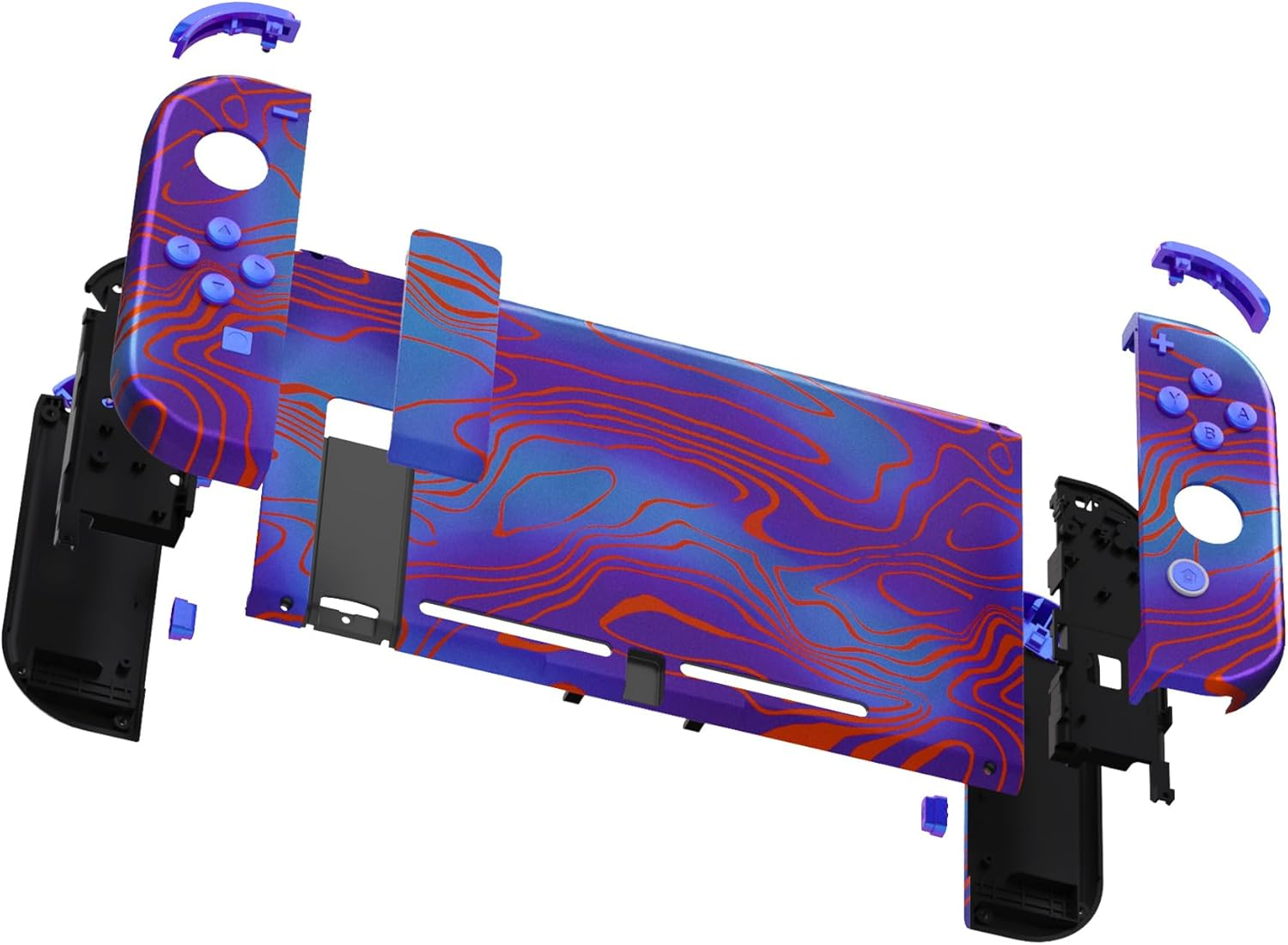 Extremerate DIY Replacement Shell Buttons for Nintendo Switch, Back Plate for Switch Console, Housing with Full Set Buttons for Joycon Handheld Controller - Damascuscamo image number 1