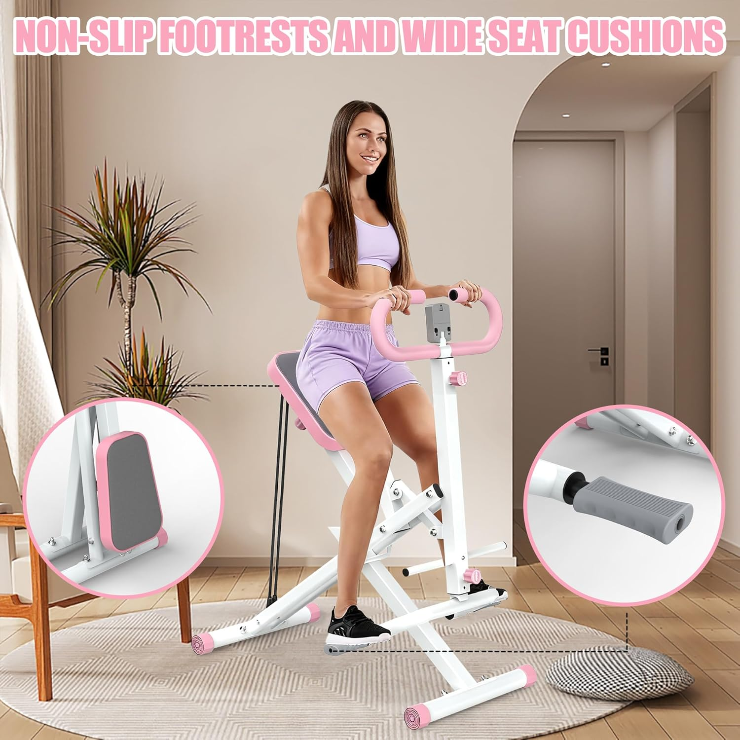 Squat Machine for Home - Exercise Machine with Adjustable Resistance Bands Row-N-Ride Squat Assist Trainer for Glutes & Ab Back Legs Workout image number 2