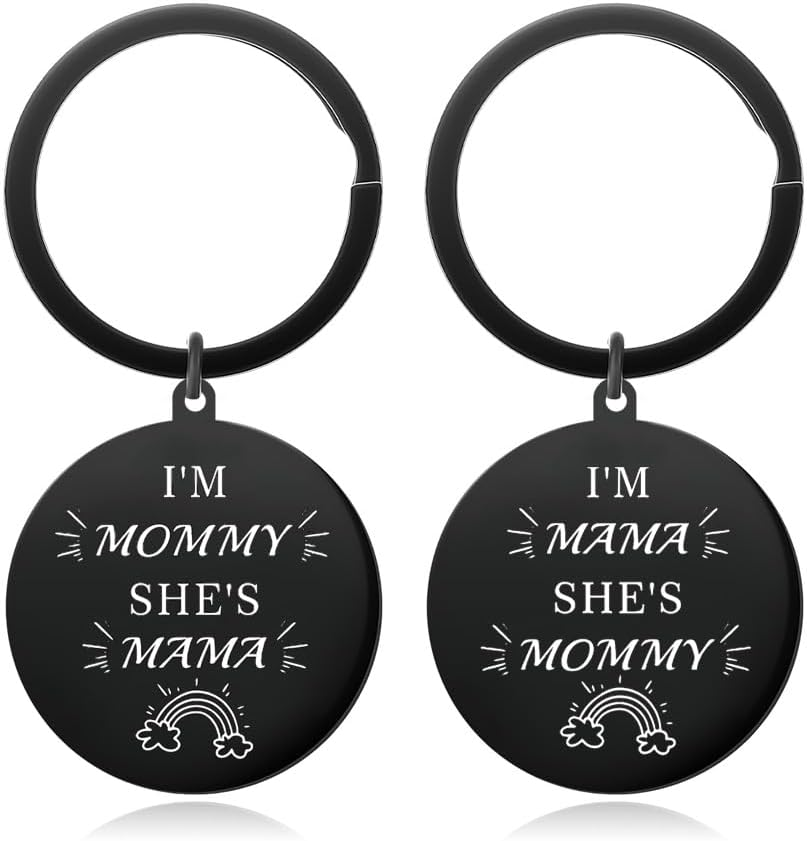 Lesbian Mothers Day Gifts for Mommy Mama Matching Gift Women Lgbt Lgbtq Couple Anniversary Mothers Day Presents for Mom Mother Hers and Hers Gifts for Lesbian Moms Matching Couple Keychains 2 Pcs image number 4