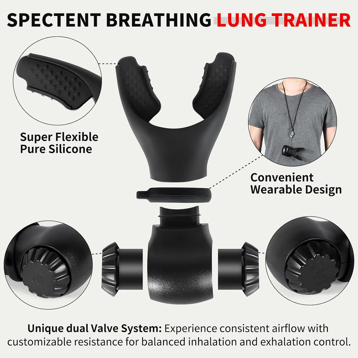 Breathing Trainer for Portable Lung Trainer, Breathing Resistance Trainer for Daily Fitness Training, Breathing Trainer for Lungs Different Fitness Needs & Easy to Clean. image number 4