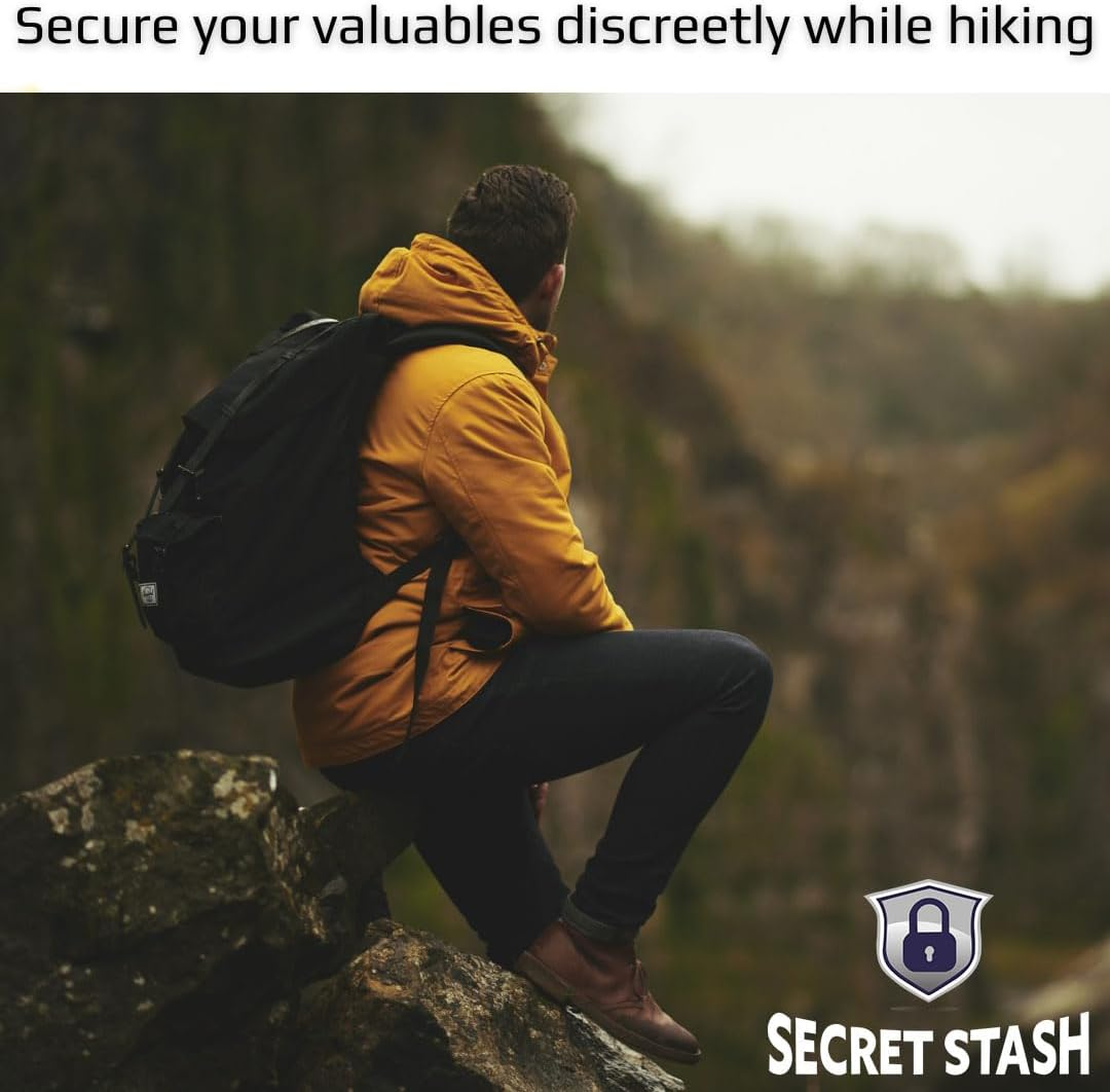 Security Money Belt with Hidden Money Pocket - Nylon Tactical Belt for Men & Women with Zinc Alloy Buckle - Anti-Theft Wallet, Black, Large - 44 (Fits 42-46 Inch Waist) image number 5