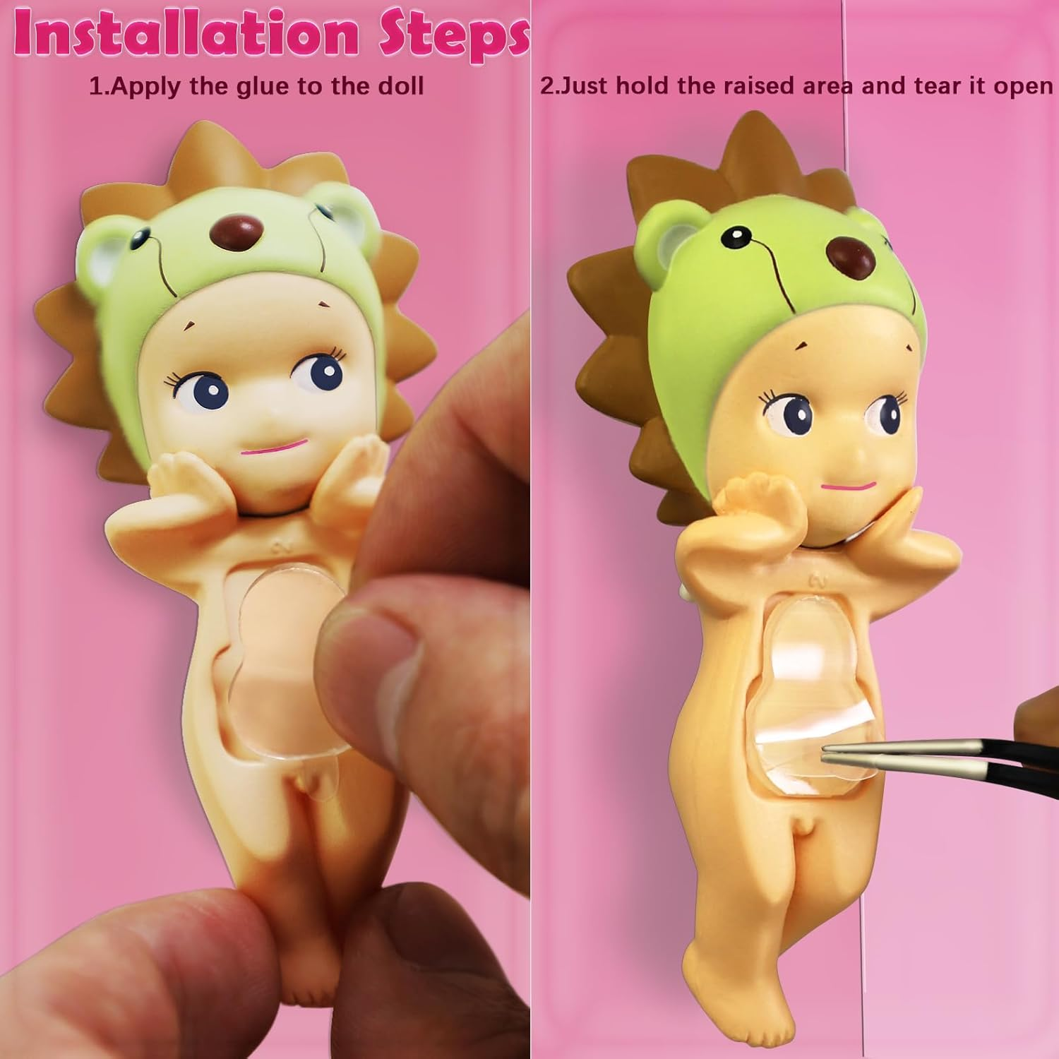 Adhesive Tape for Sonny Baby - 108PCS Double Sided Clear Adhesive Pads Custom Fit Sonny Baby Adhesive Tape Replacement, Removable Mini Figure Clear Glue Sticky Putty for Sonny Doll