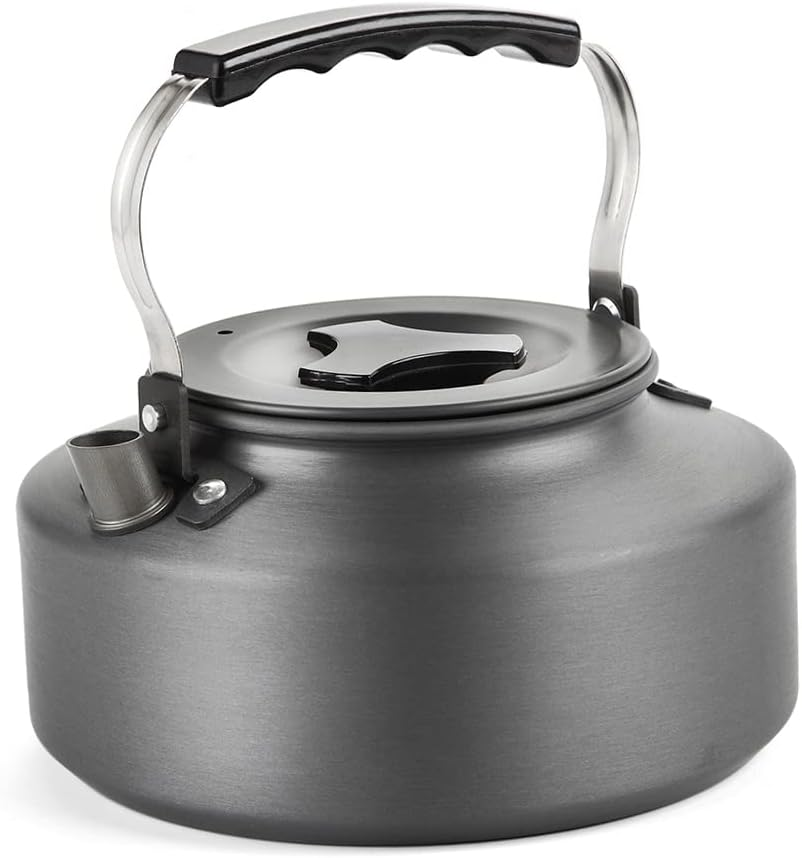 1.1L Portable Ultra-Light Outdoor Hiking Camping Picnic Water Kettle Teapot Coffee Pot Anodised Aluminum 1.1L