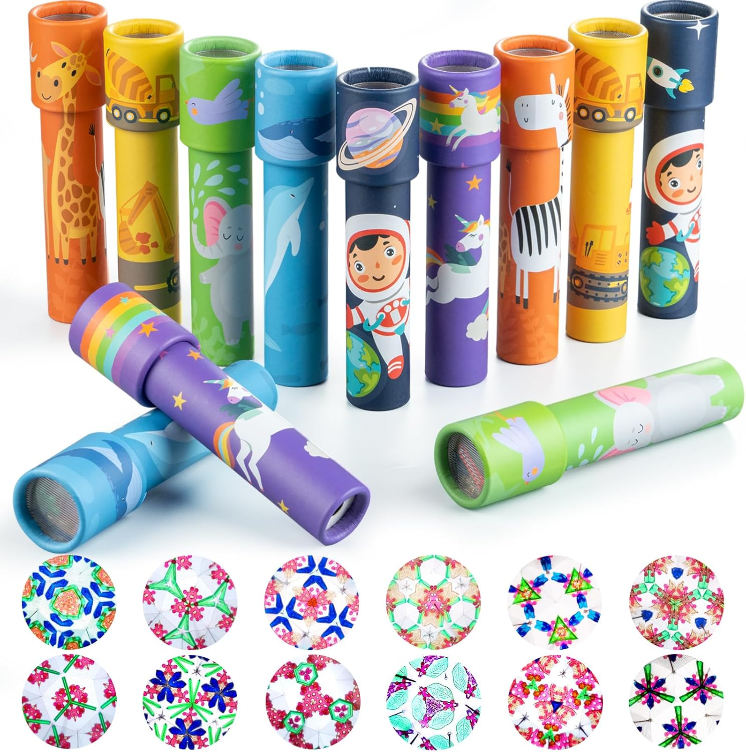 Ikeelo 12PCS Classic Kaleidoscope - Return Gifts for Kids Birthday, Retro Educational Kaleidoscopes Toy, Party Favor, Gift Bag Filler, School Carnival Prize and Stocking Fillers image number 1