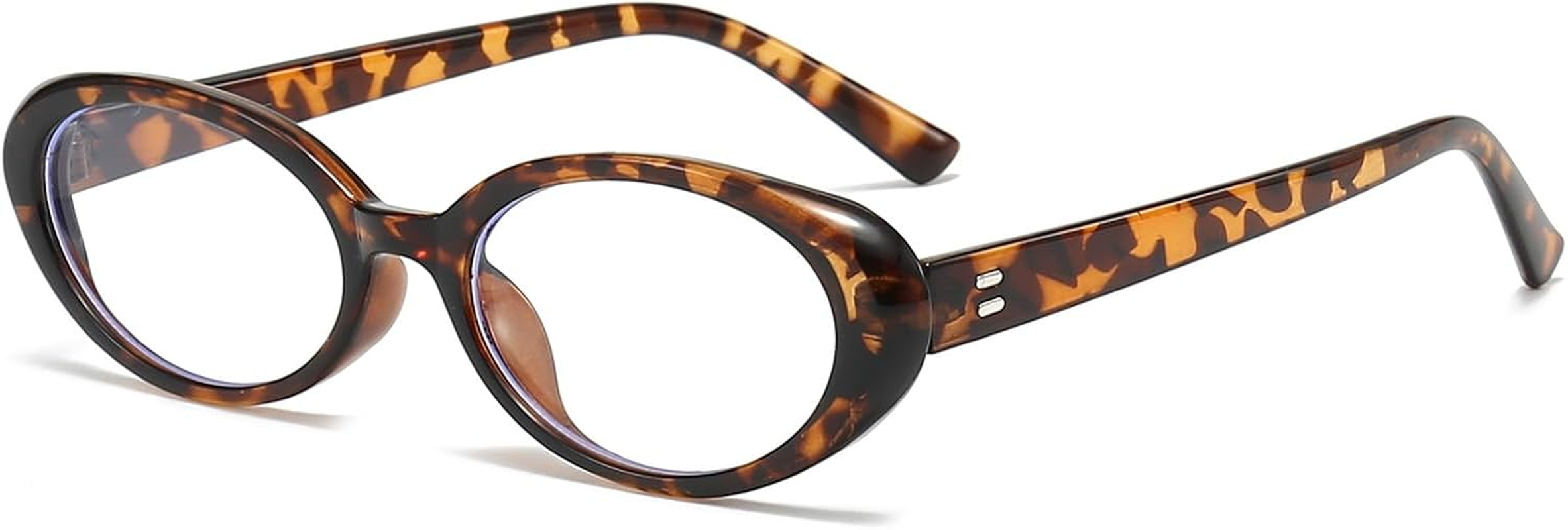 LJCZKA Oval Blue Light Blocking Glasses for Women Men Retro Small Oval Frame Glasses Fashion Computer Gaming Eyeglasses