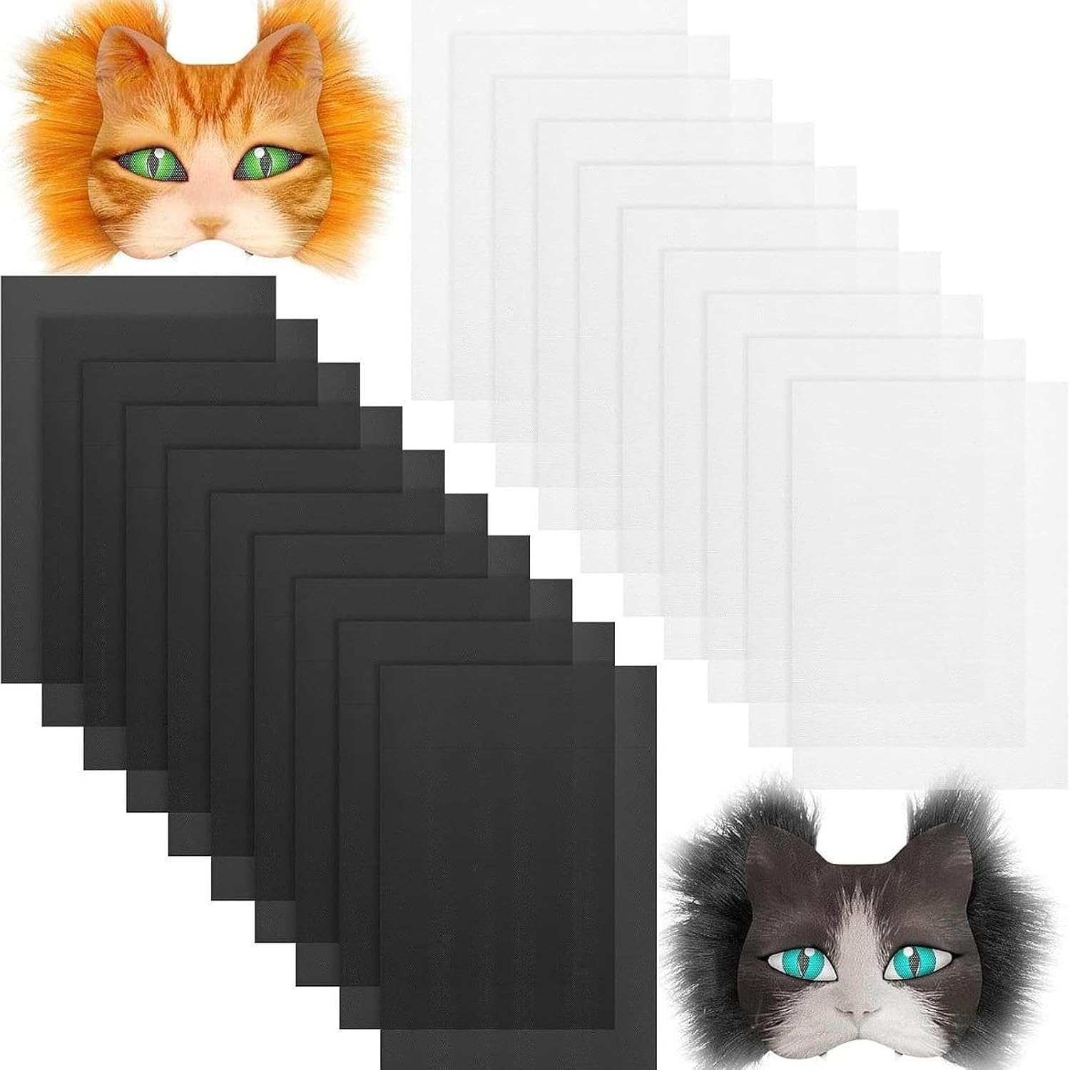 Perfeclan 10X Eye Meshes for Therian Mask Mesh Sheets Water Resistant PVC Eye Meshes Printable Nets for Clothing DIY Fursuits Halloween, White image number 4