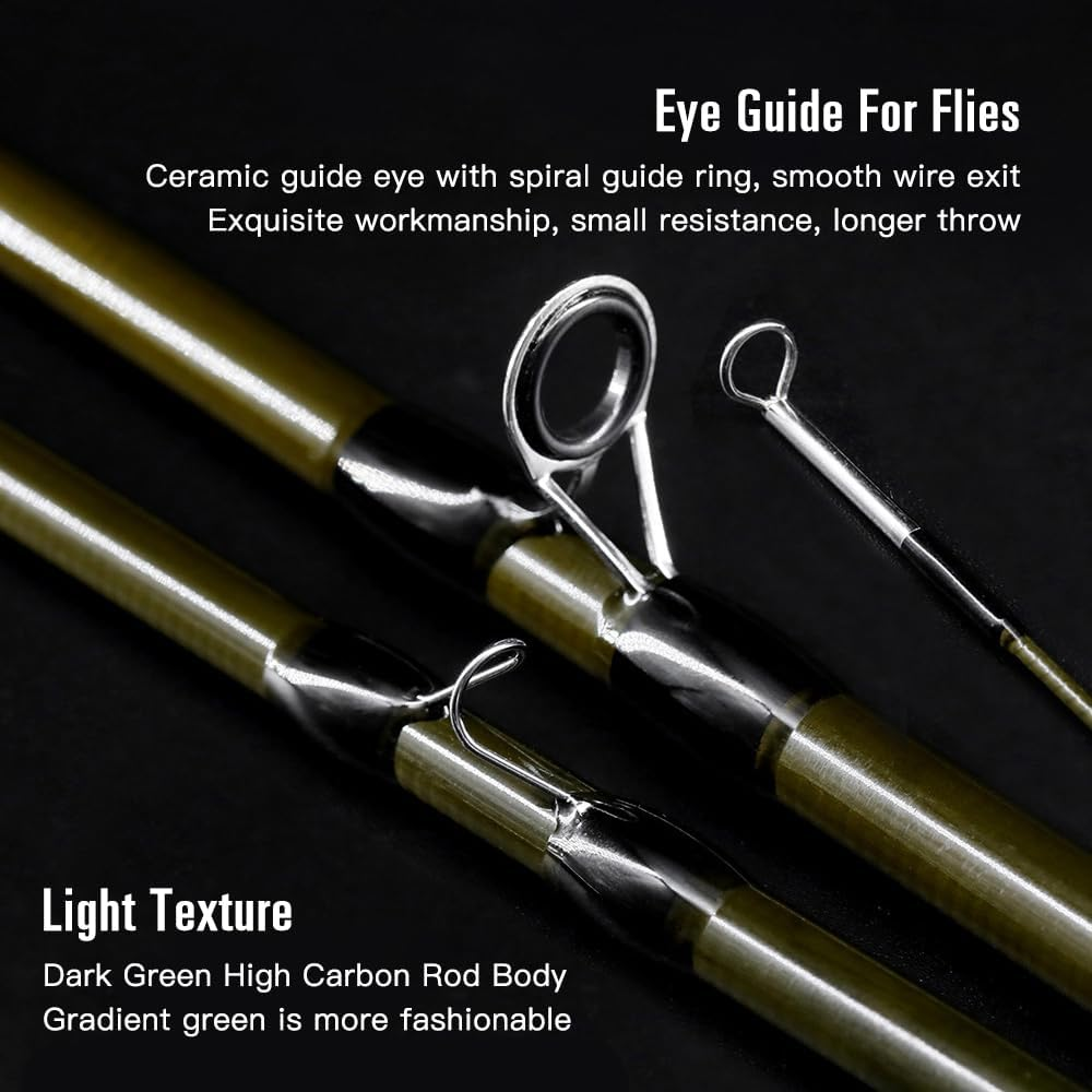 Carbon Fly Fishing Rod and Reel Combo Set 42 Pieces Kit Fly Fishing Gear Set Fly Fishing Rod and Reel Package Fly Fishing Starter Kit image number 4
