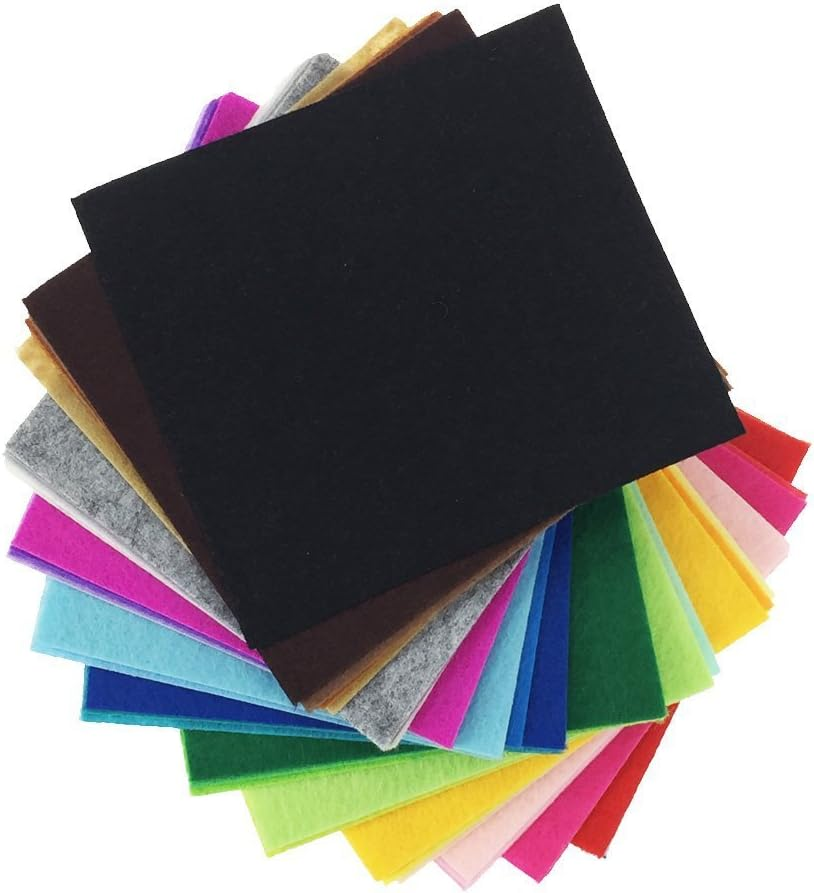 BIGCOW Felt Fabric Sheets, 40 Pieces, 10X10 Cm, Assorted Colours, 1Mm Thick image number 5
