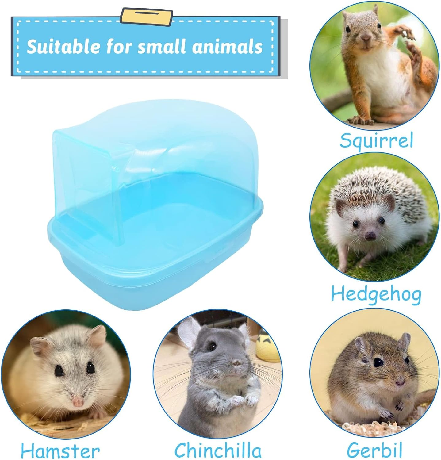 Hamiledyi Dwarf Chinchilla Sand Bath House,Syrian Hamster Sauna Room Plastic Small Animals Dust Bathroom Toilet for Hamster Gerbil Hedgehog Squirrel Totoro image number 1
