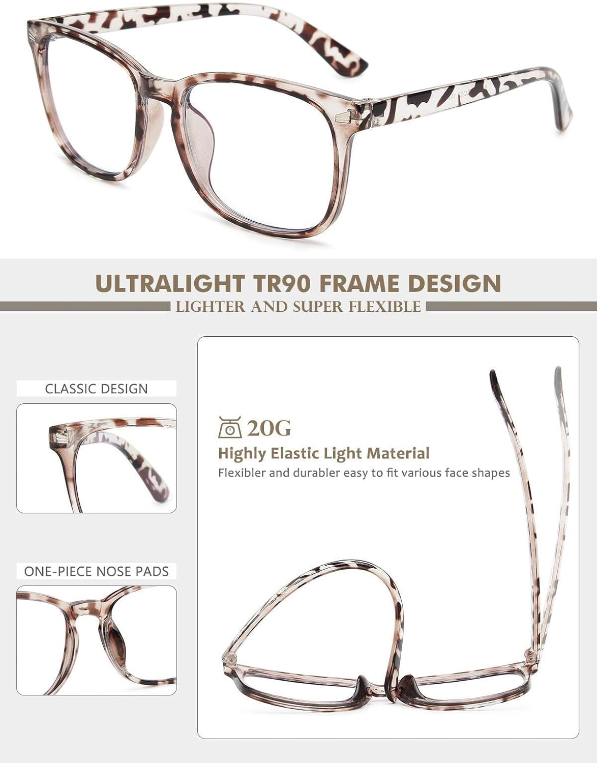 5 Pack Reading Glasses Blue Light Blocking Glasses, Computer Readers for Women Men anti Glare Eyeglasses image number 3