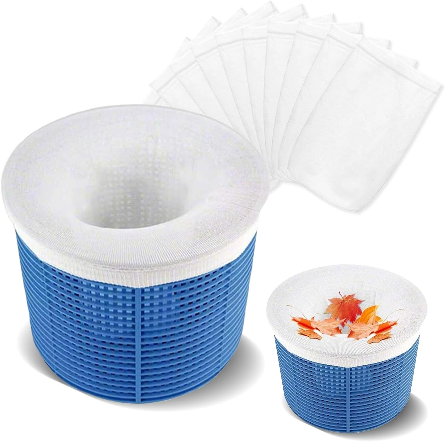 FIOHIROS 20-Pack Pool Skimmer Socks,Mesh Filter Socks for Skimmer Baskets,Effective and Easy Maintenance Pool Skimmer Basket image number 2