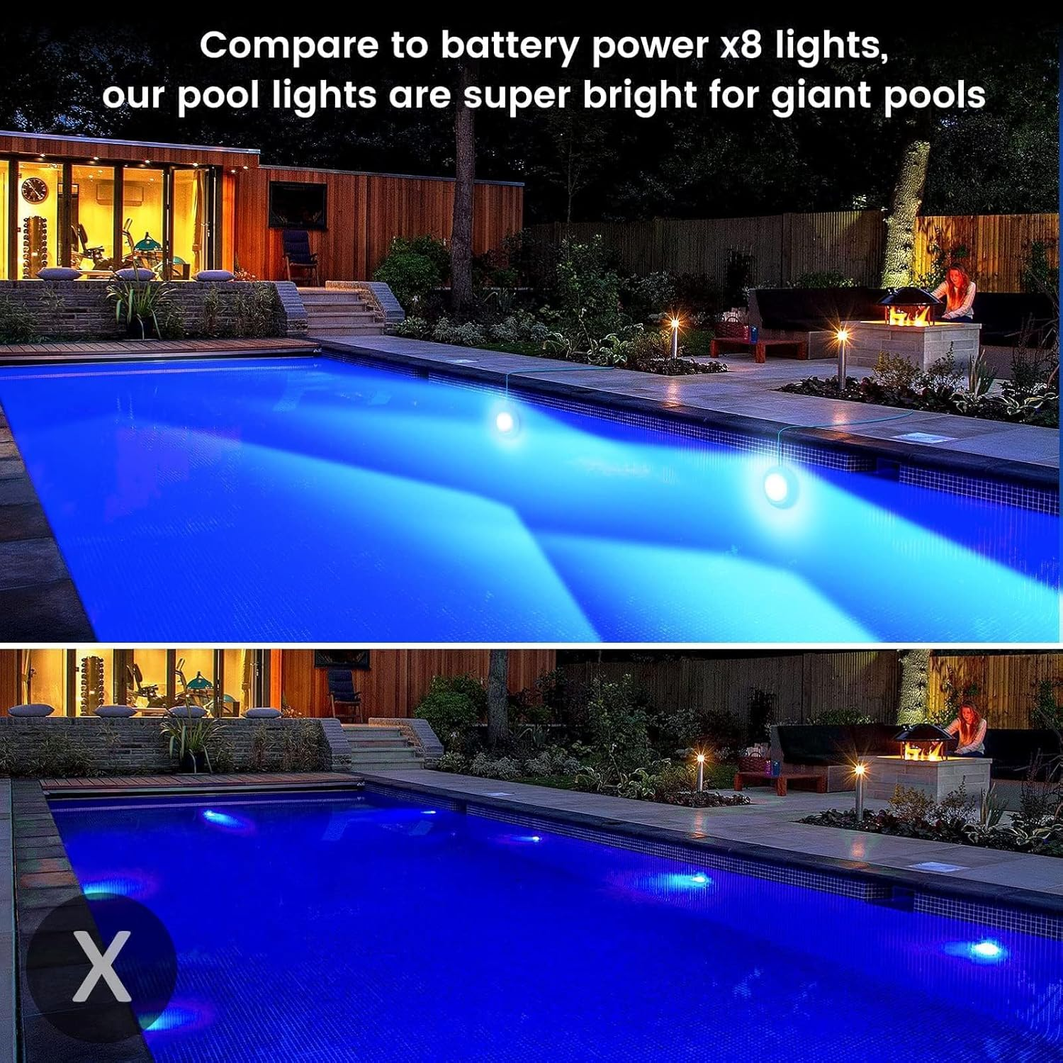 Lylmle LED Pool Lighting with APP Control, 10W RGB Dimmable Underwater Submersible Lights with Magnets, IP68 Waterproof Music Sync Changing Pool Light 12V, 8M image number 4