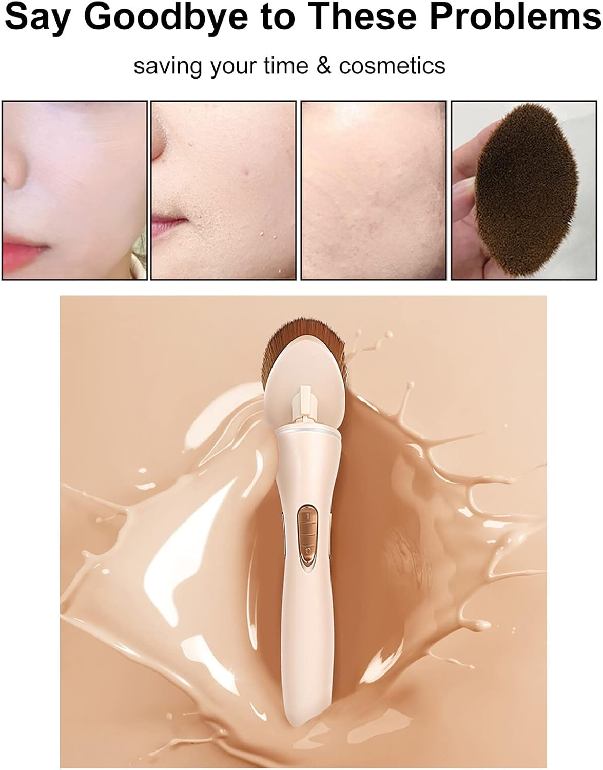Tignapoo K.Skin Electric Makeup Brush for Applying Foundation Powder Multi-Functional Cosmetic Brush Make up Tool