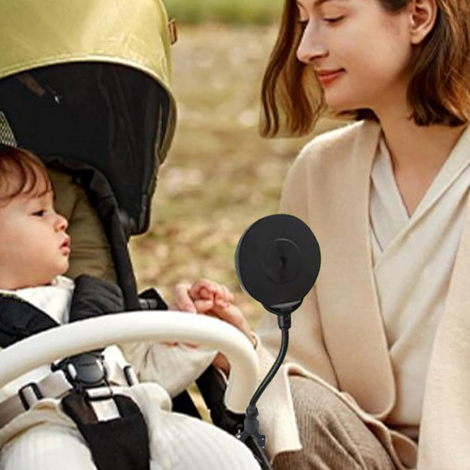 Jogging Stroller Mirror, Stroller Mirror to See Baby - Flexible Rotating Mirror for Toddler Stroller, Easy to Install Stroller Accessories for Safety and Communication image number 6