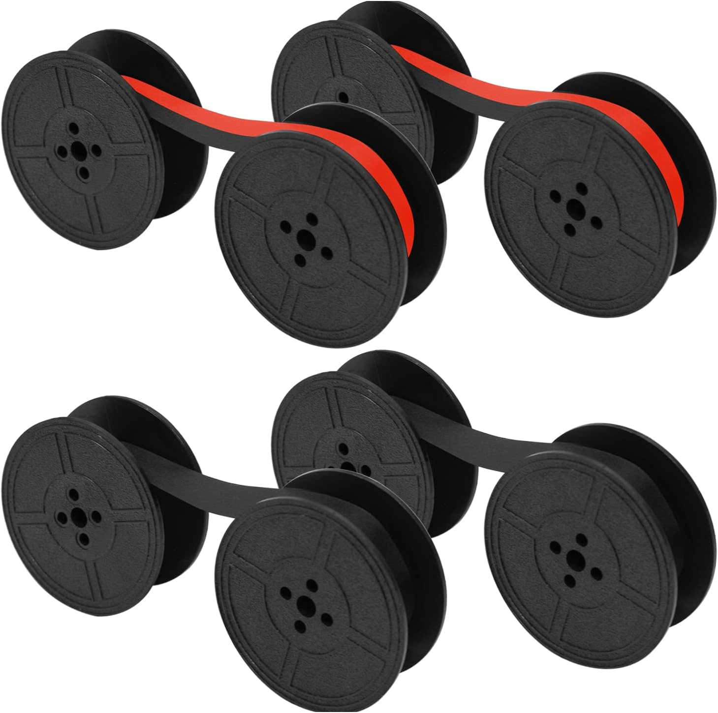 4 Pairs Universal Typewriter Ribbon Twin Spool Typewriter Ink Ribbon Replacement Pack Compatible with Most Typewriter (Black-Red,Black) image number 6