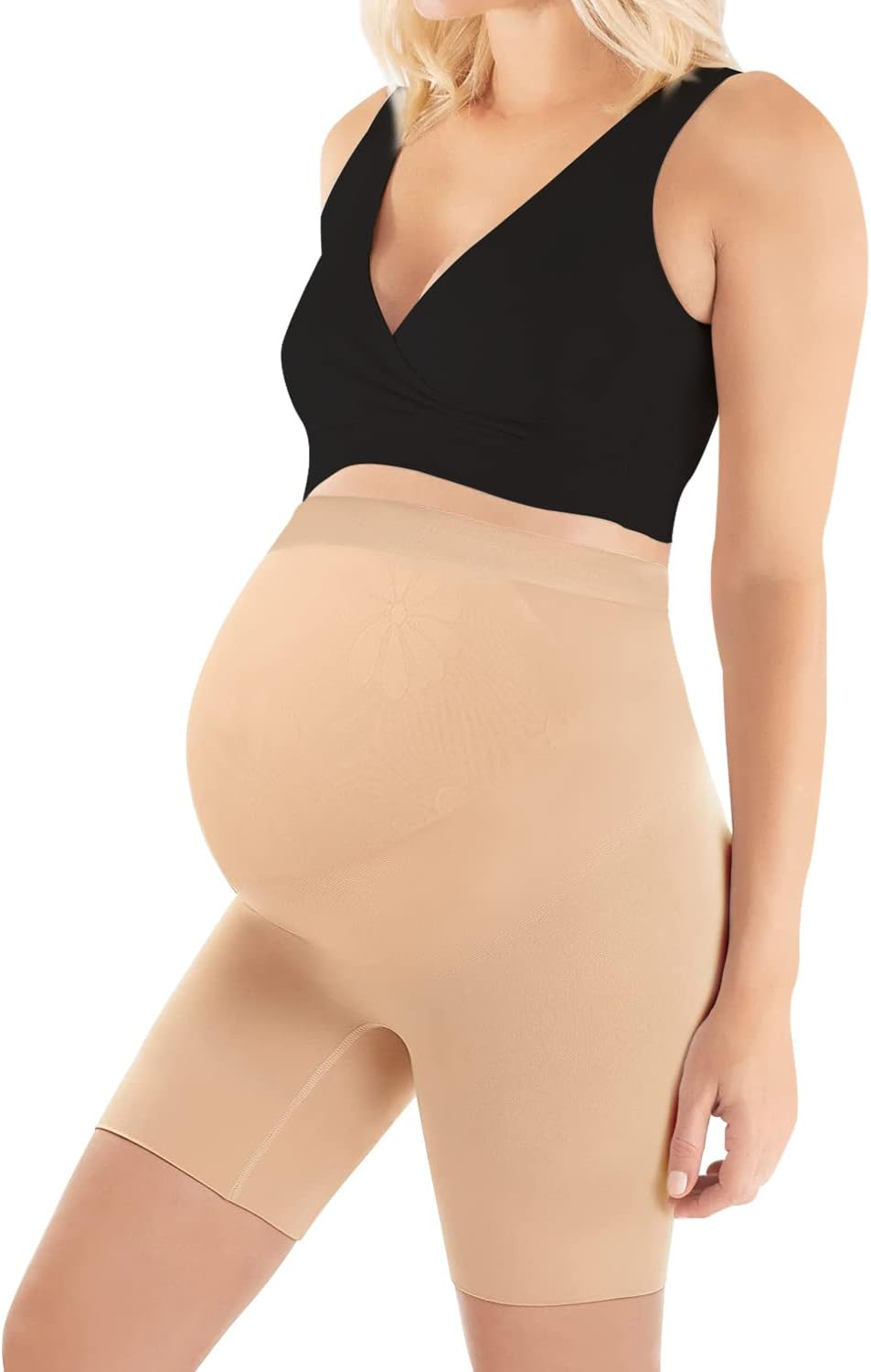Womens Seamless Maternity Shapewear High Waist Mid-Thigh Pettipant Pregnancy Underwear for Belly Support