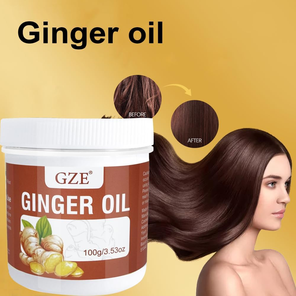 GZE Solid Ginger Oil for Hair Growth - Solid Hair Oil for Scalp Massage - Make Your Hair Shiny and Softer image number 5