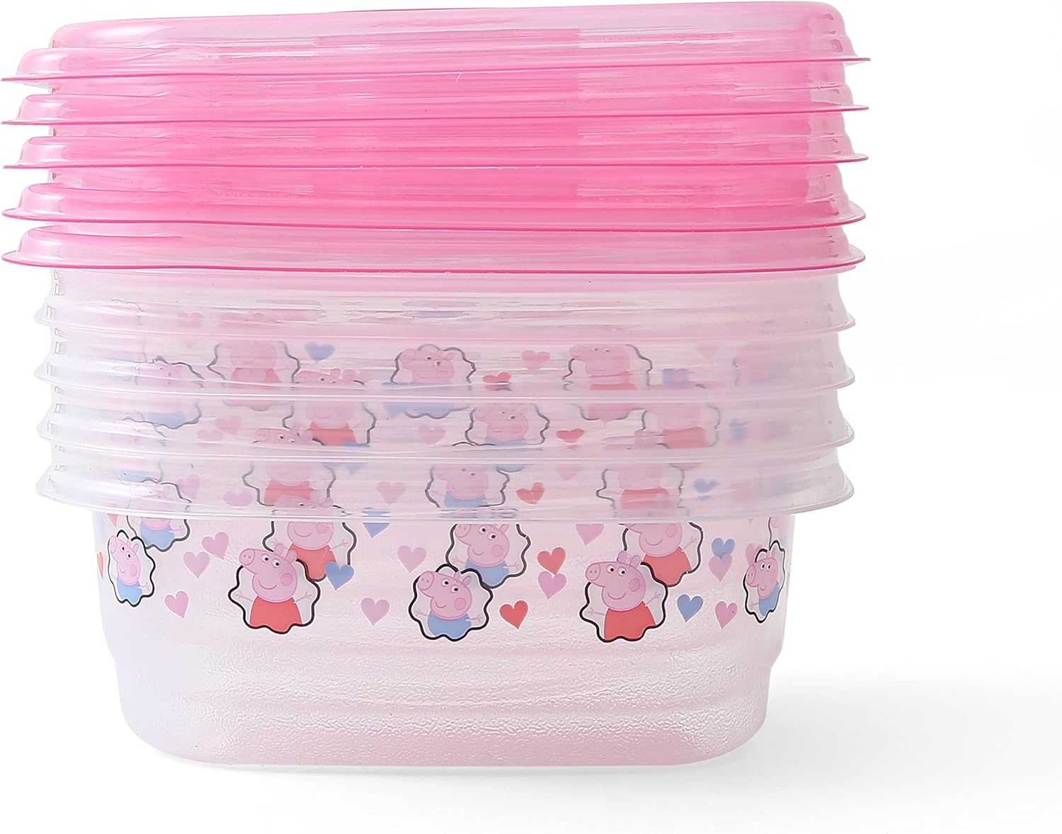 Glad for Kids Peppa Pig Gladware to Go Snack Storage Containers with Lids, 9Oz 5Ct | 9 Oz Kids Snack Containers with Peppa Pig Design, 5 Count Set | Tight Seal Food Storage Containers for Food image number 2