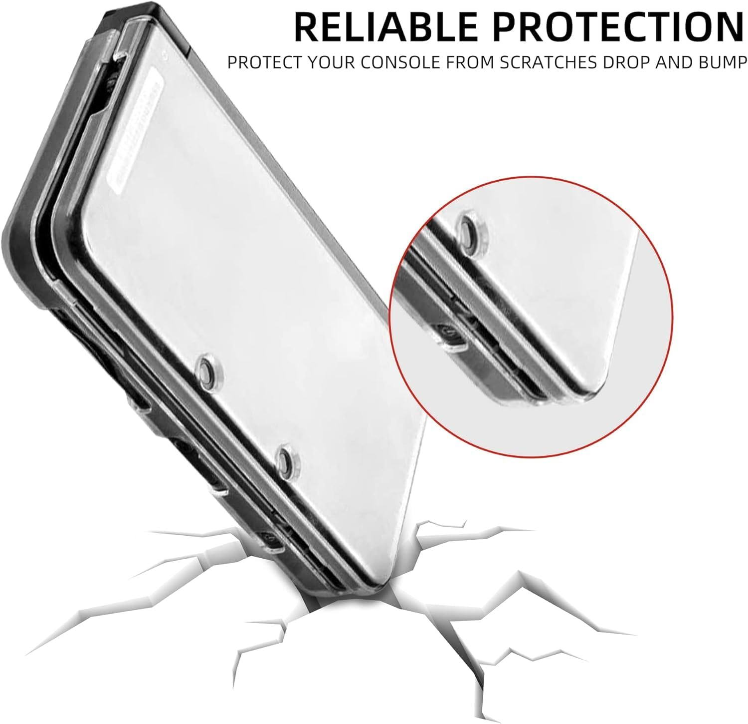 Hard Case Compatible with New Nintendo 3DS XL LL 2015 with 2 Packs Screen Protector,Ultra Clear Crystal Transparent Hard Case,Tempered Glass for Top Screen and HD Clear Crystal PET Film image number 3