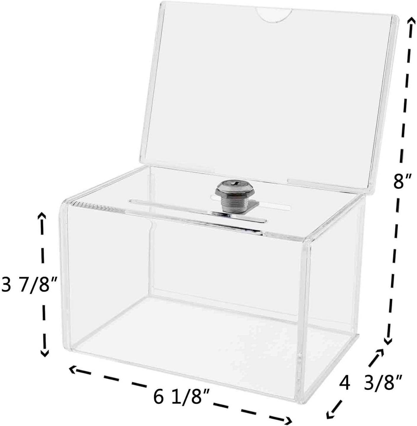 Deflecto Classicimage Suggestion Box - Ideal for Business Cards, Raffle, Tips & Charity Donations Collection - Lockable with Stackable Sign Holder image number 4