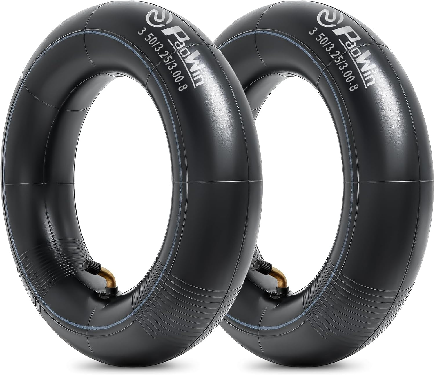 Paowin 2 Pcs 3.50-8 Tube,3.00-8 Tube,Tr87 Bend Valve,3.50/3.00-8 Wheelbarrows Inner Tubes,Compatible with 3.50-8 3.00-8 Hand Truck/Lawn Mower/Garden Trolley Tire,Pt-030 image number 2