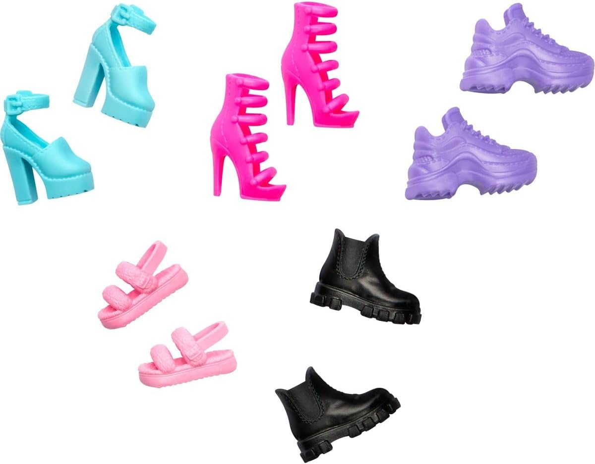 Barbie Fashion Pack - HWV71 - Pack of 5 Shoes, Heels, Sneakers for Barbie Dolls