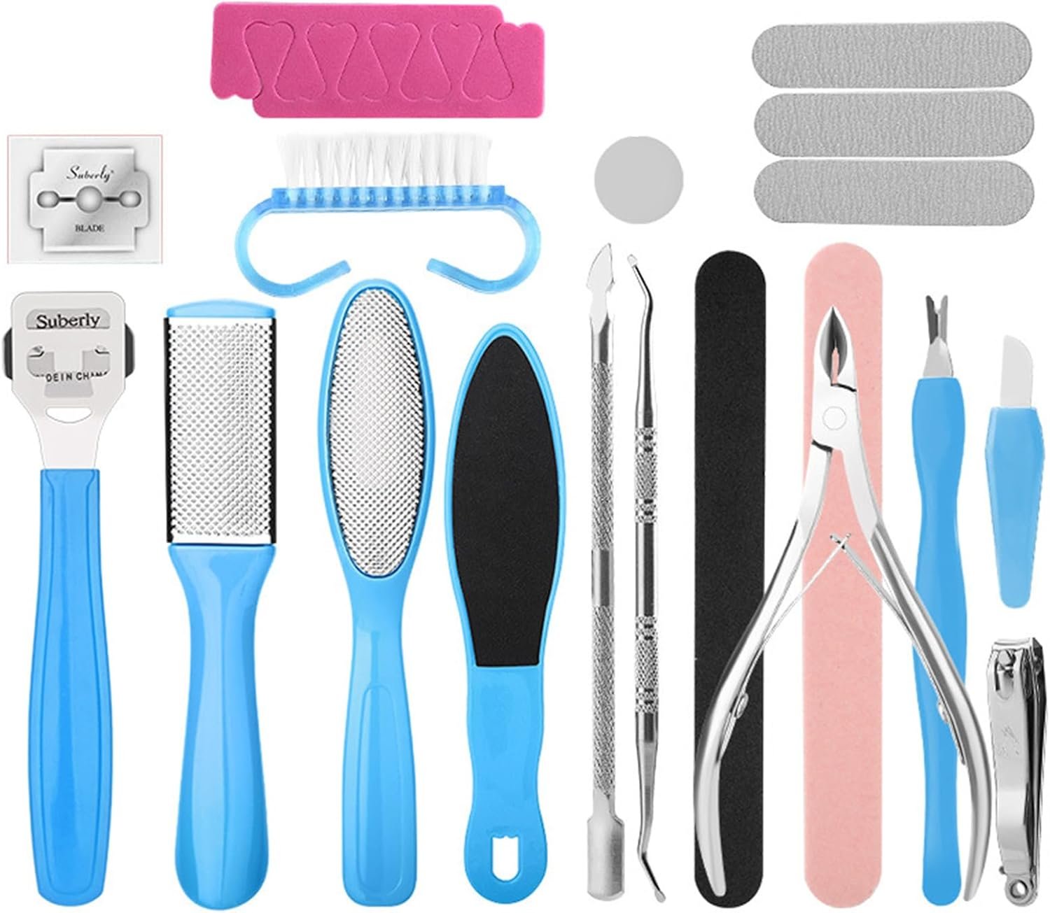 BRRNOO 19-Piece Pedicure Tool Set, Foot File Callus Remover, Foot Scraper for Dead Skin Removal with Durable Materials, Suitable for Men, Women image number 4