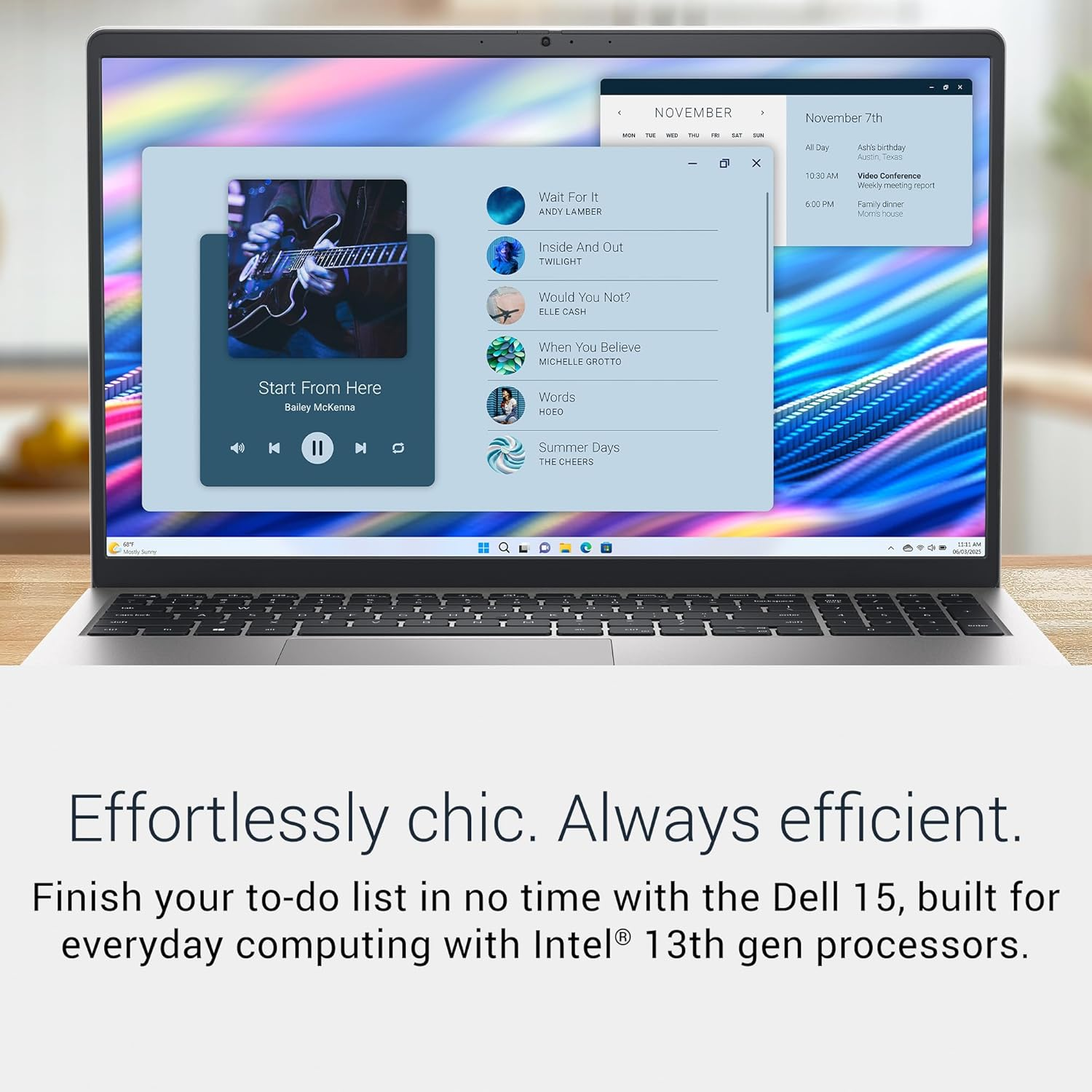 Dell 15 Laptop Dc15250-15.6-Inch FHD+ 120Hz Display, 13Th Gen Intel Core I5-1334U, 16GB RAM, 512GB SSD, Intel UHD Graphics, Windows 11 Home, 1 Year Basic Onsite Service - Platinum Silver image number 3