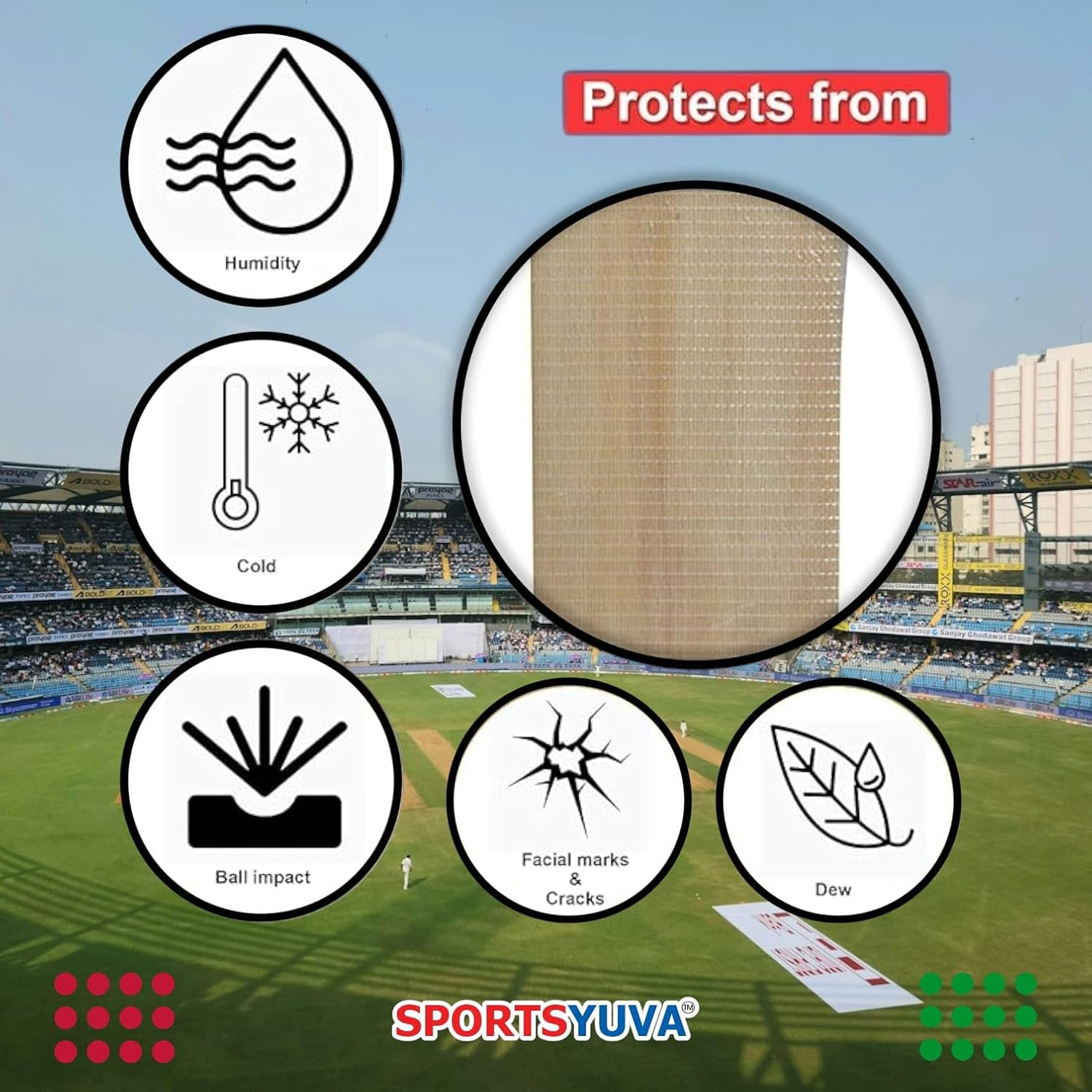 SPORTSYUVA Cricket Bat Face Tape, anti Scuff Fiber Sheet-Bat Protection Sheet Pack of 3