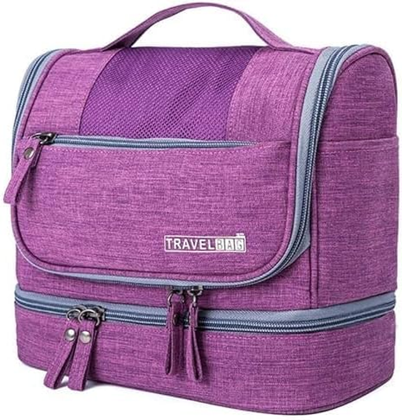 CYBERNOVA Toiletry Bag, Well Divided Toiletry Bag for Travel, Waterproof Cosmetic Organizer Large Kit, Accessories Mesh Pockets, Compact Toiletry Bag Perfect for Men and Women (Purple) image number 2