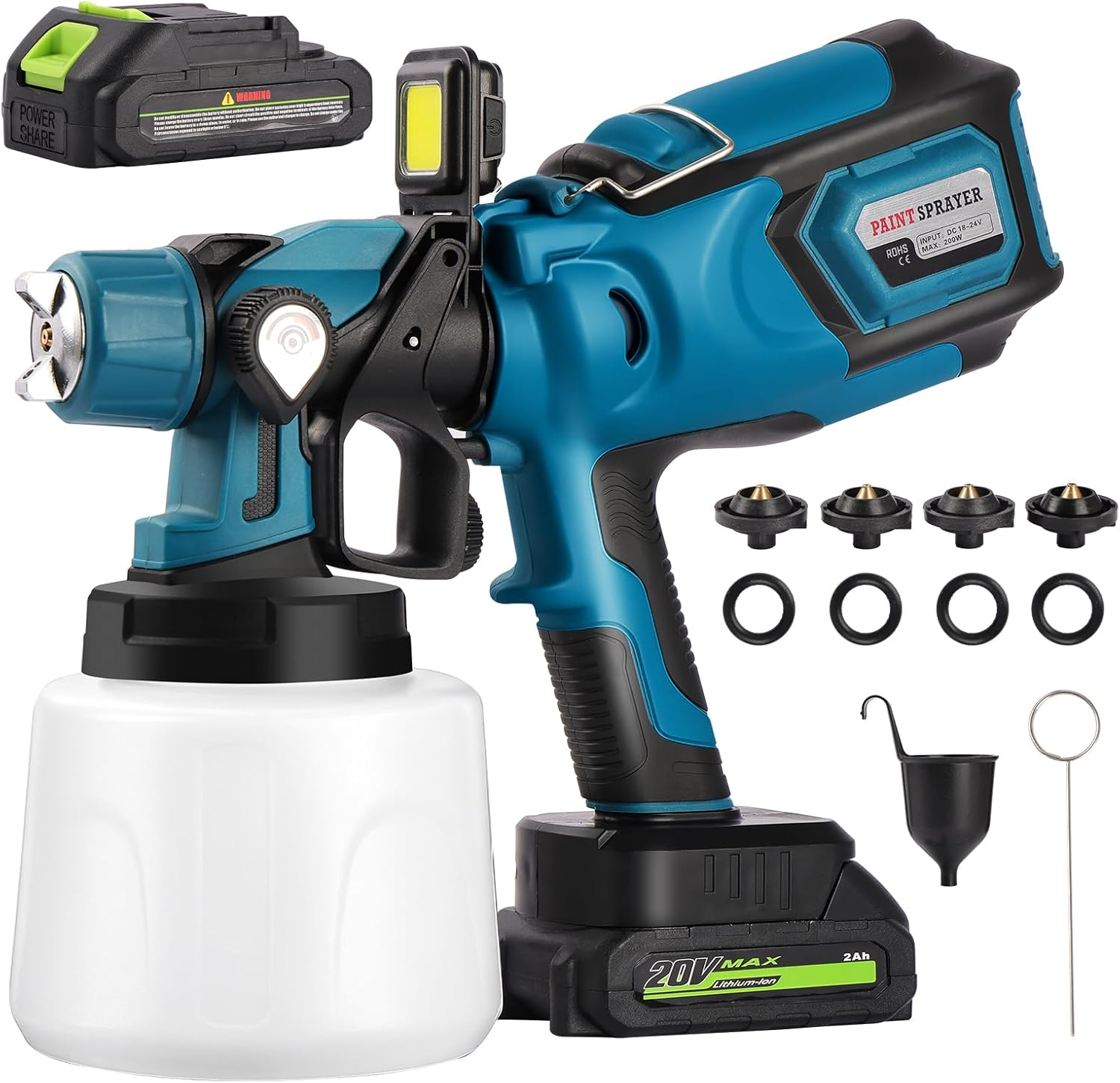 Paint Spray Gun &ndash; Paint Sprayer with 1400Ml Tank, 5 Nozzles, 5 Spray Pattern, Easy-To-Clean Electric Paint Sprayer for House, Furniture, Wall, Cabinet, Door, Garden Fence, Car, DIY image number 3