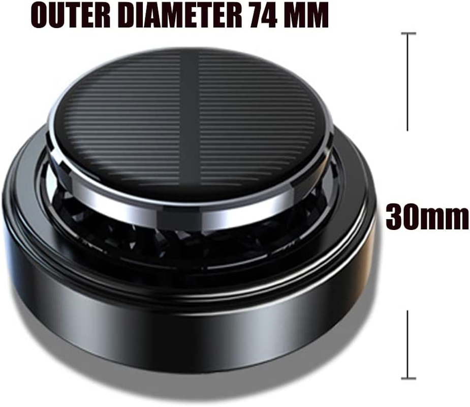 Solar Energy Powered Car Air Freshener DIY Natural Essential Oil Diffuser Car Perfume Scent Fragrance Air Purifier Rotating Relieve Fatigue Car Aromatherapy Diffuser for Home Office Car Decorations, Best Gifts for Men Car (Essential Oil Excluded) - Black image number 6