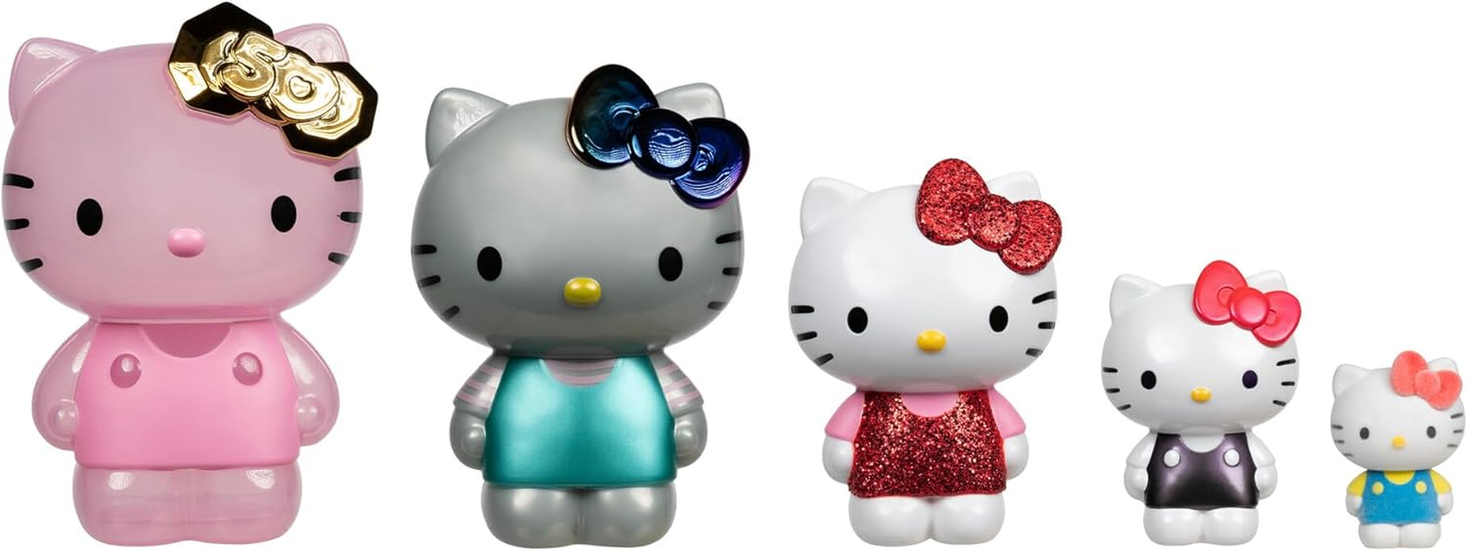 Jazwares Hello Kitty and Friends 50Th Anniversary Nesting Figures - Five Figures 6&rdquo; to 2&rdquo; Each with a Unique Finish - 5 Decades of Friendship - Officially Licensed Sanrio Product image number 5