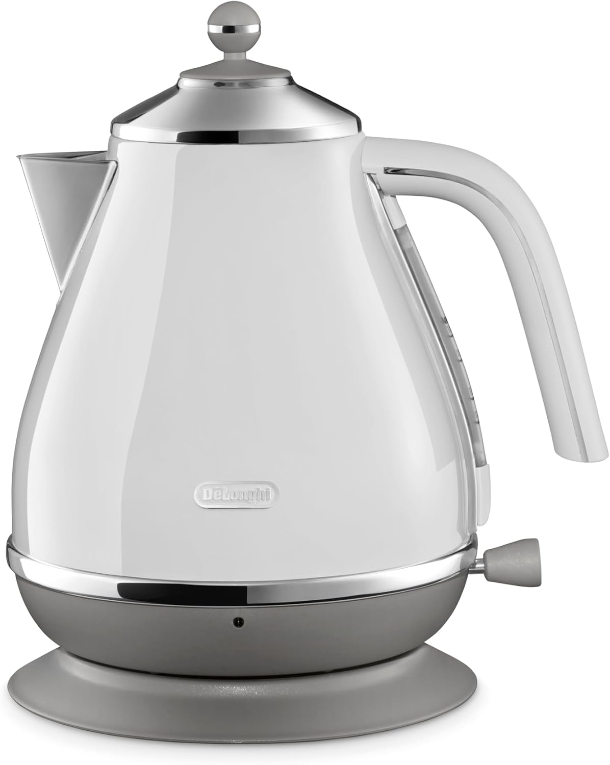 De'Longhi Icona Capitals Electric Kettle KBOC2001W, 1.7L Capacity, 360-Degree Swivel Base, Cord Storage, White