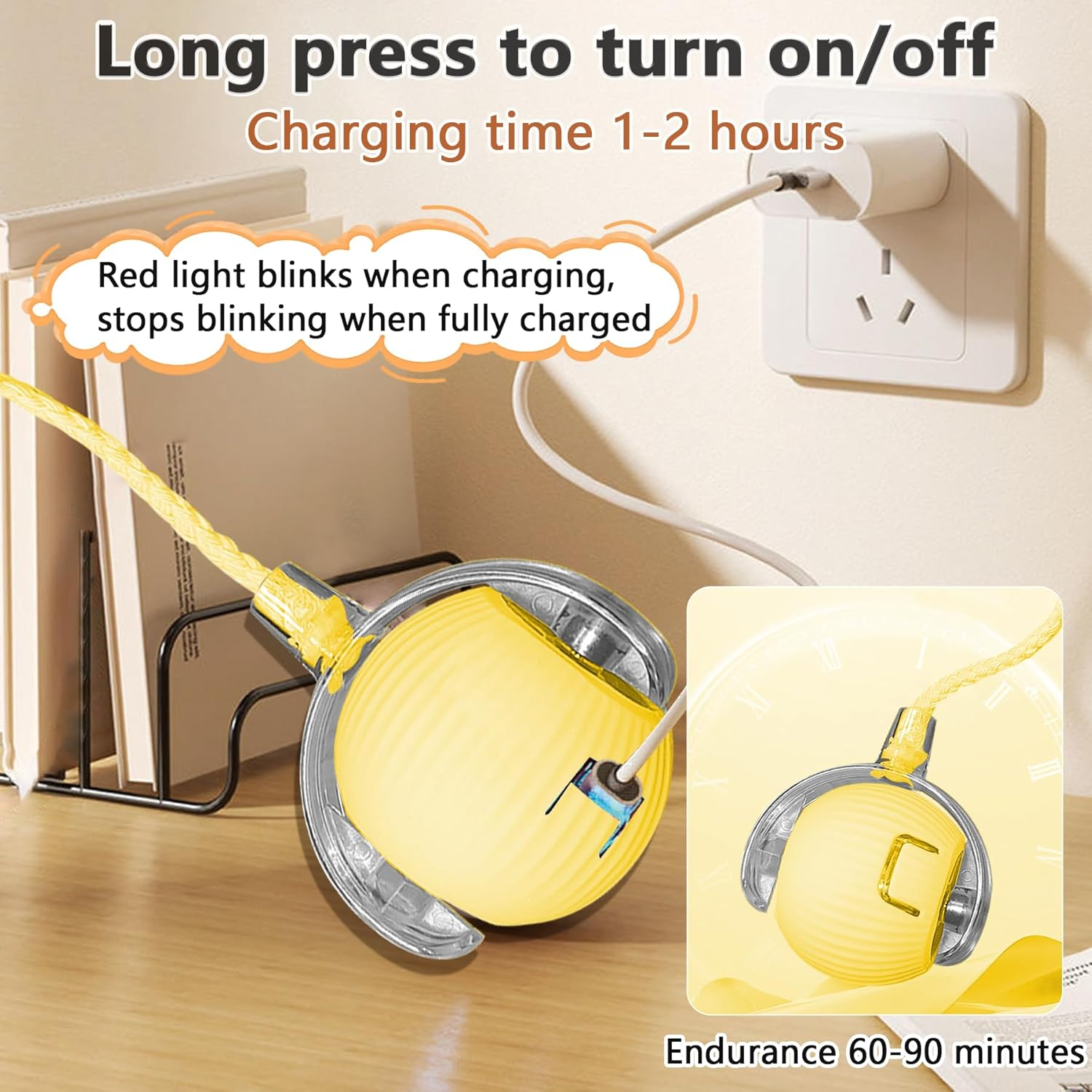 Oiuyamn 2025 Upgraded Interactive Cat Ball Toy, Automatic Rolling Cat Ball, Intelligent Mobile Kitten Toy with Elastic Mesh Tail, Motorized Cat/Dog Ball Toy for Indoor Pet Cat - Pink image number 7