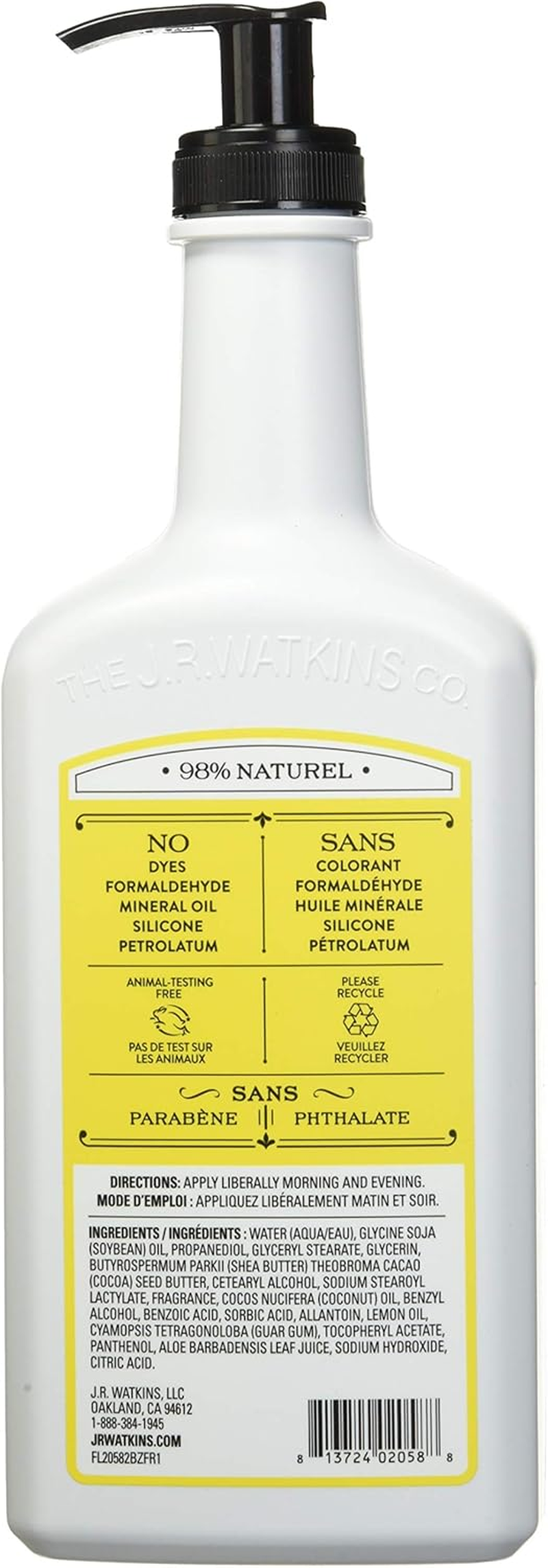 J.R. Watkins Daily Moisturizing Lotion (Lemon Cream) - 18 Ounces image number 3